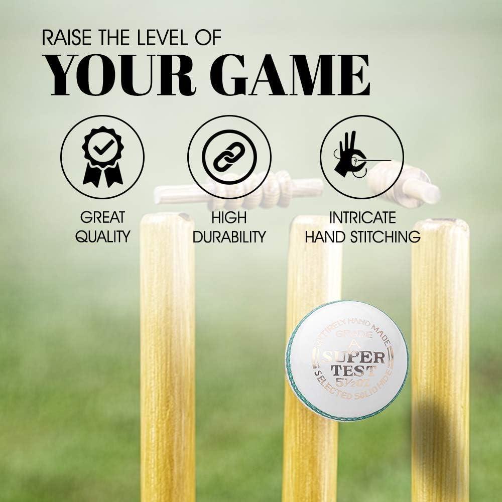 Bola de Cricket de Cuero Mozi Sports Senior Cosida a Mano 156g