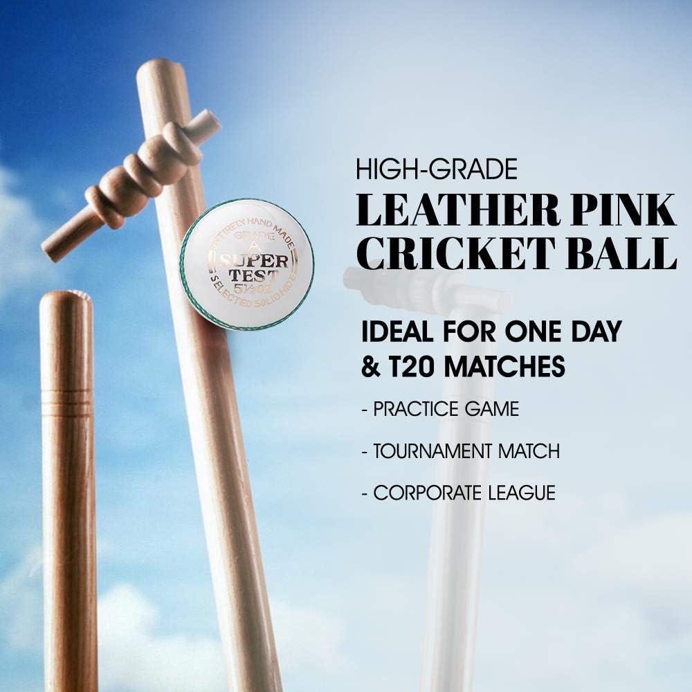 Bola de Cricket de Cuero Mozi Sports Senior Cosida a Mano 156g