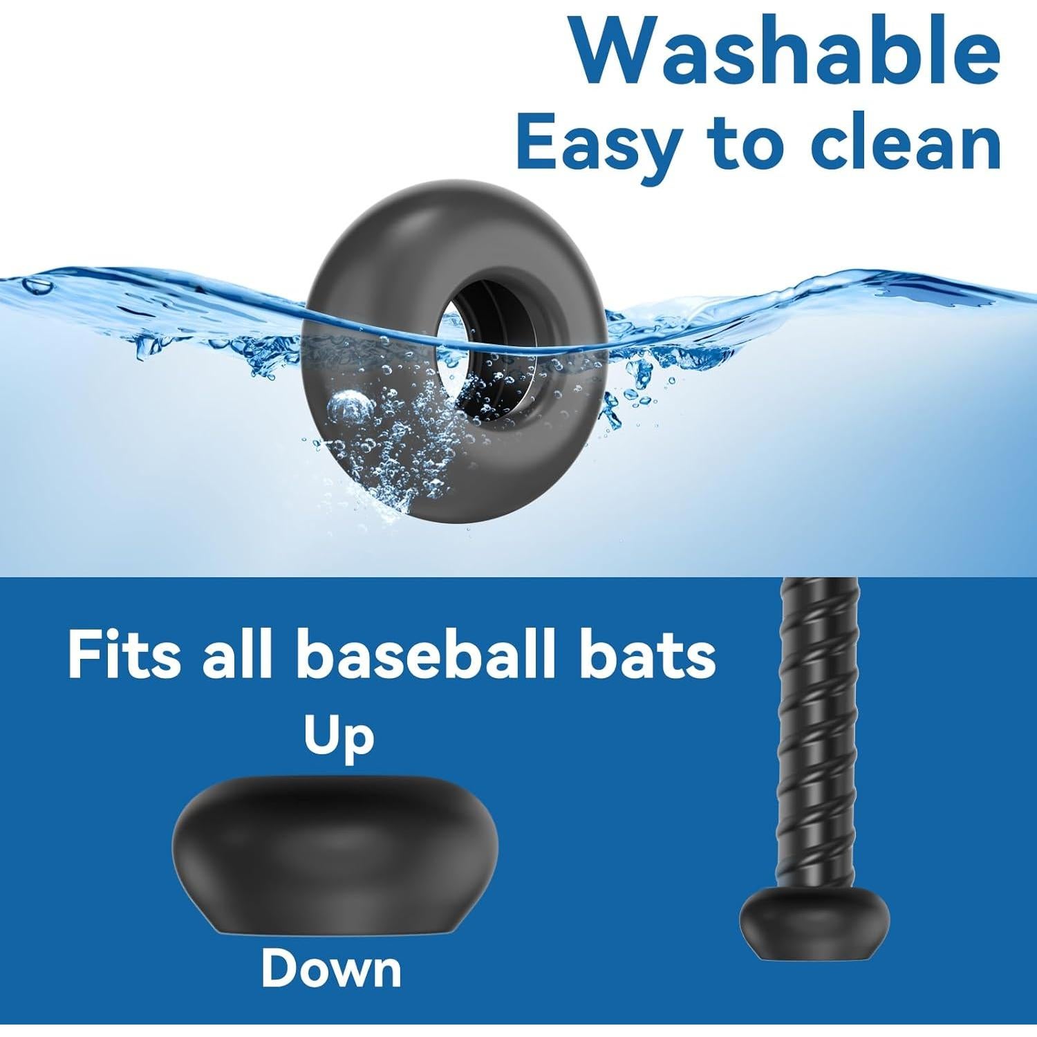 Cubierta de Perilla de Agarre de Bate de Béisbol AISHAIDO - Negro