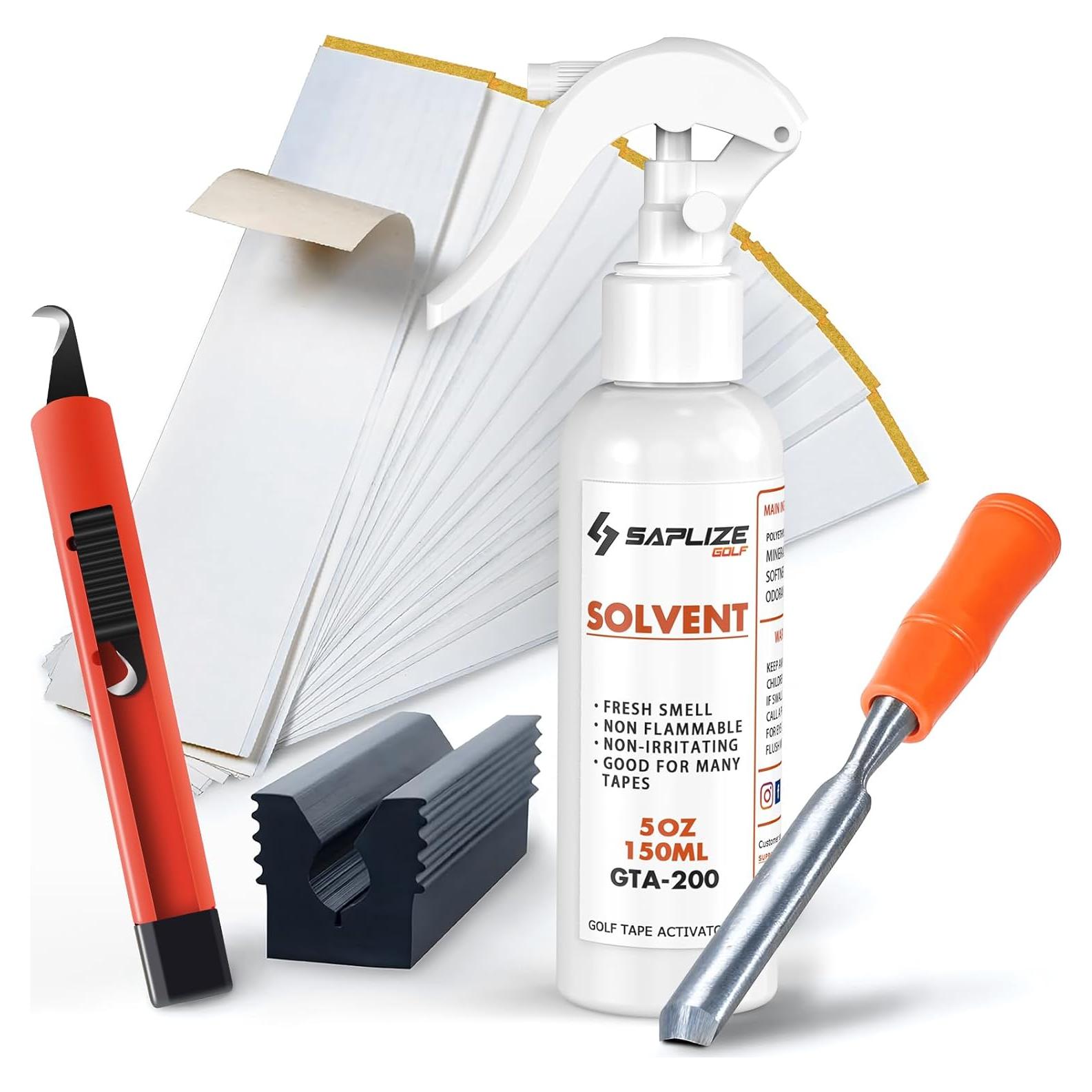 Kit de Regripado SAPLIZE - 5oz Solvente, 15 Cintas, Herramientas