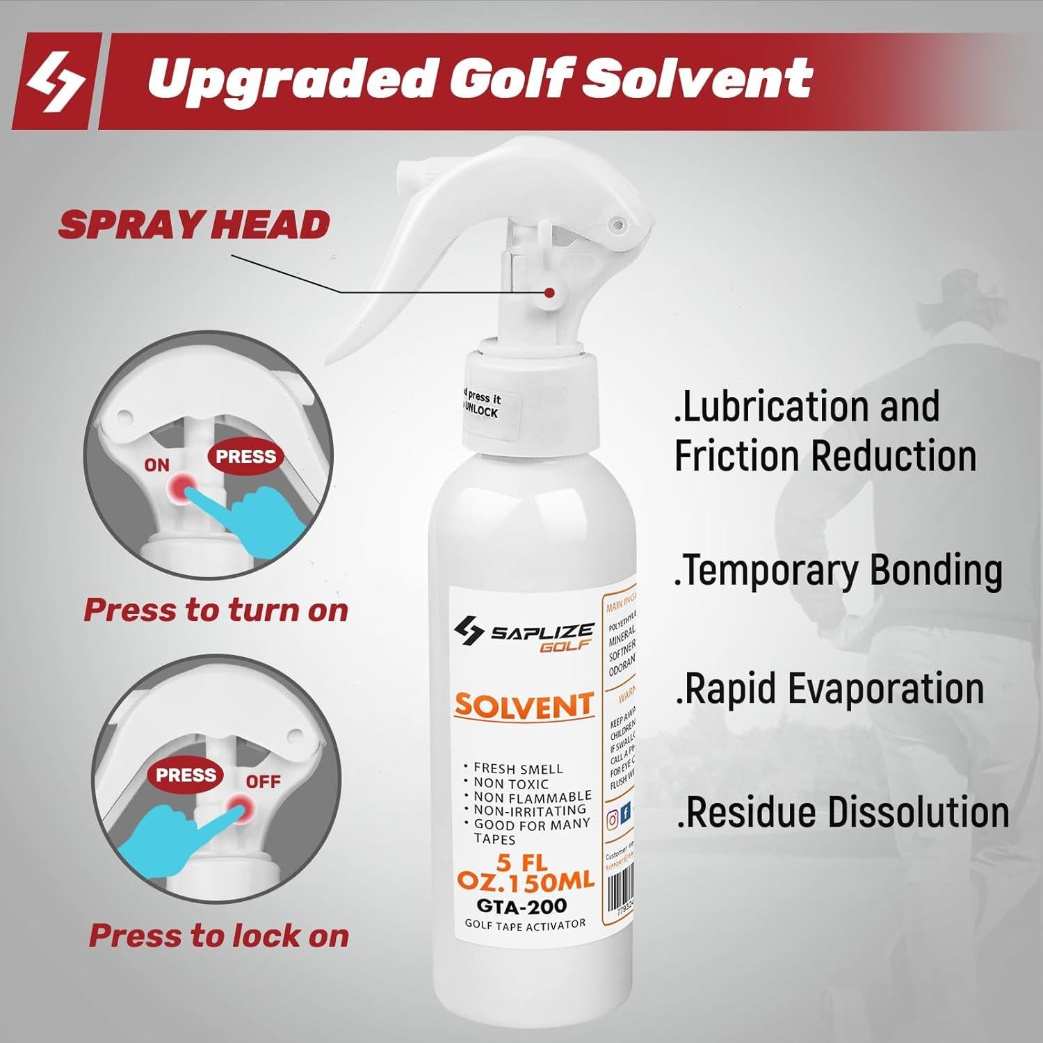 Kit de Regripado SAPLIZE - 5oz Solvente, 15 Cintas, Herramientas