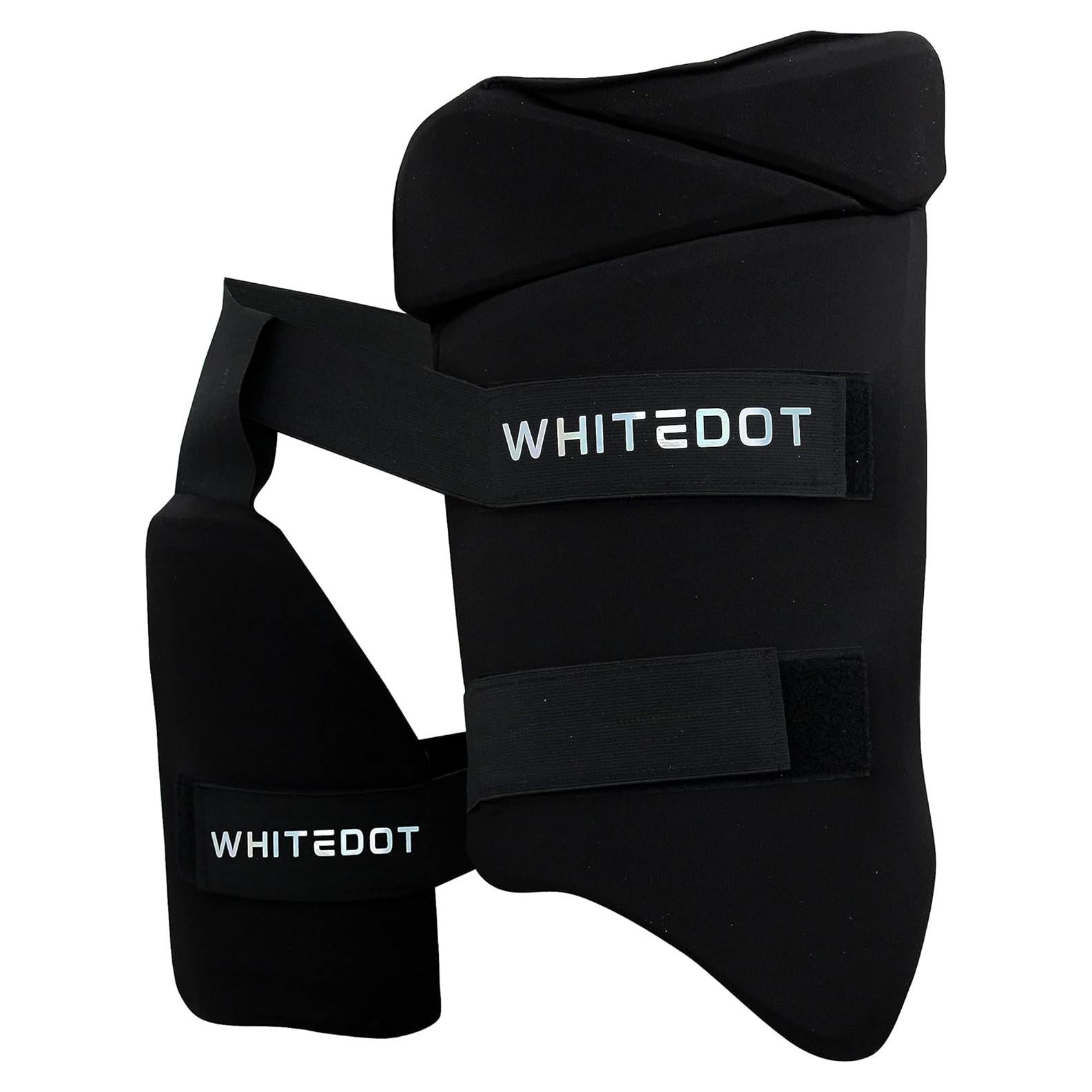 Guardia de Muslo Whitedot Alpha para Cricket Profesional - Negro