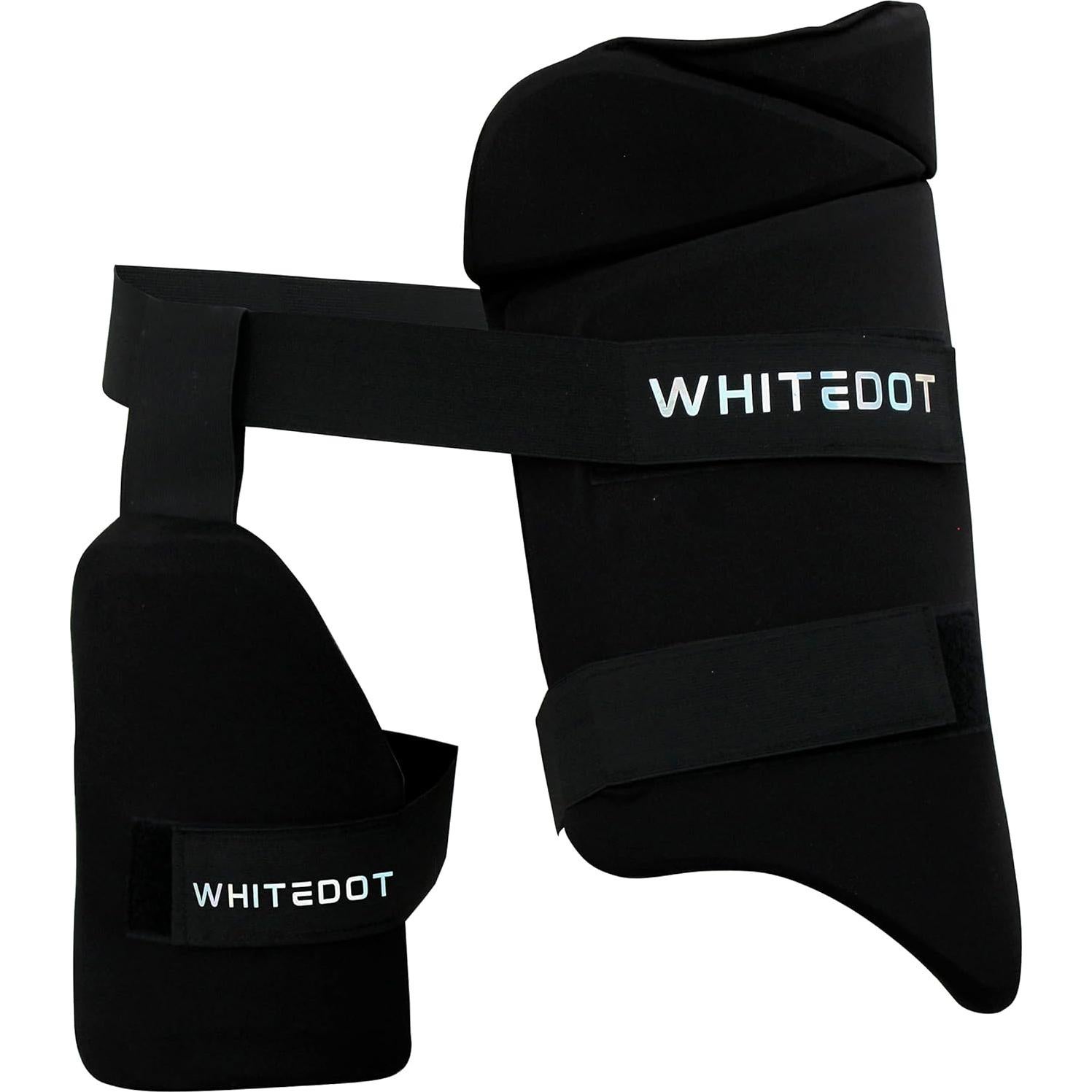 Guardia de Muslo Whitedot Alpha para Cricket Profesional - Negro