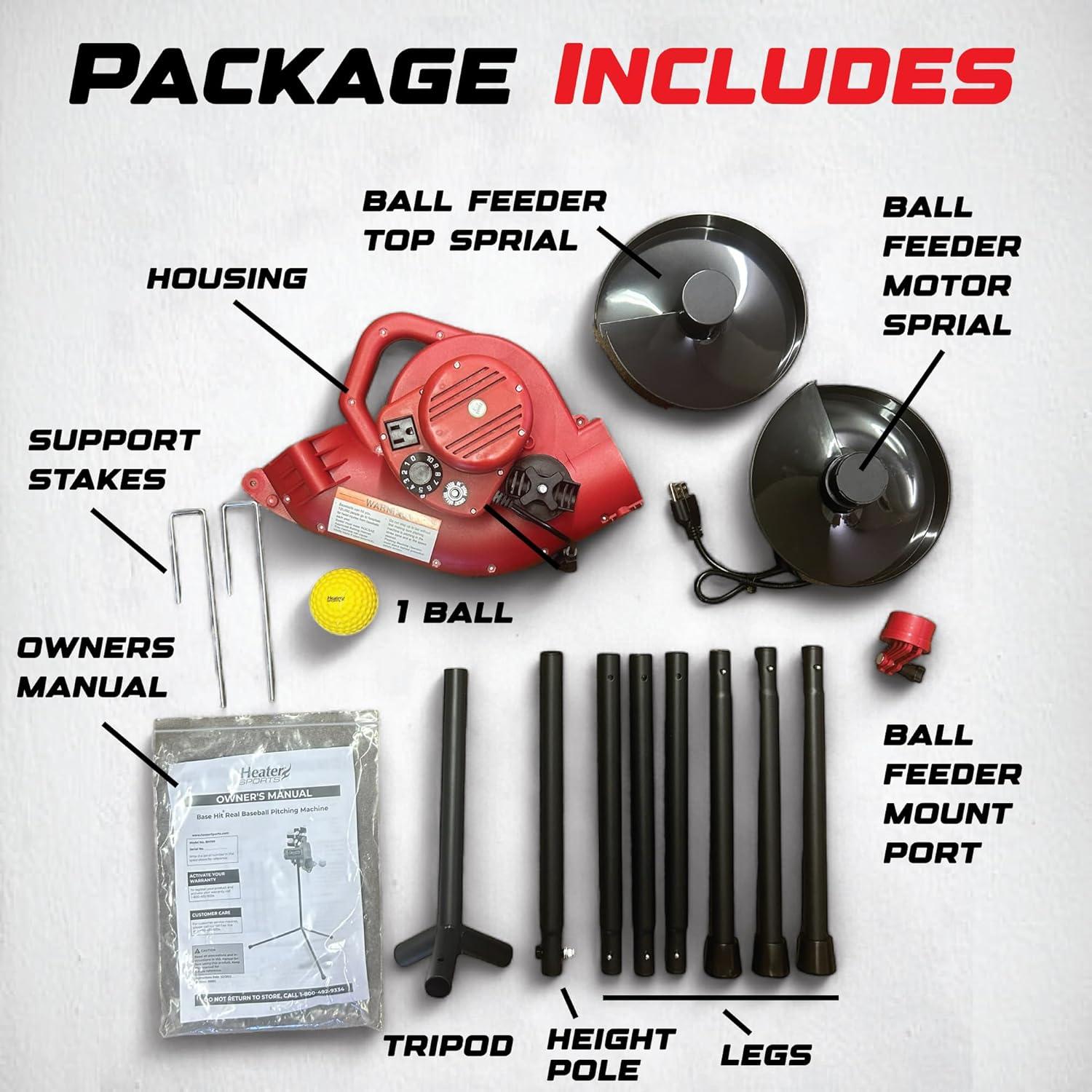 Máquina de Lanzamiento de Béisbol Heater Sports Base Hit Lite - 45 MPH