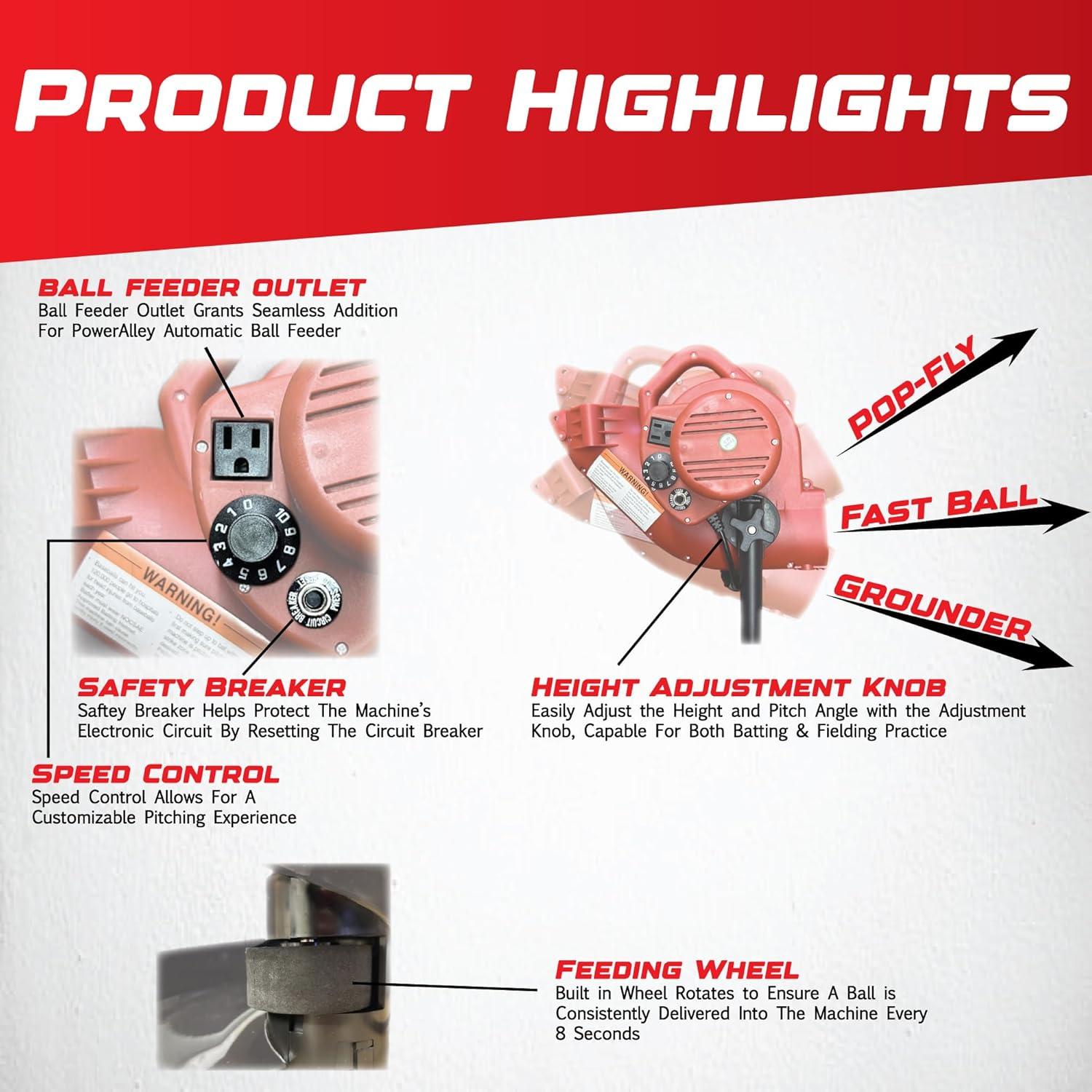 Máquina de Lanzamiento de Béisbol Heater Sports Base Hit Lite - 45 MPH