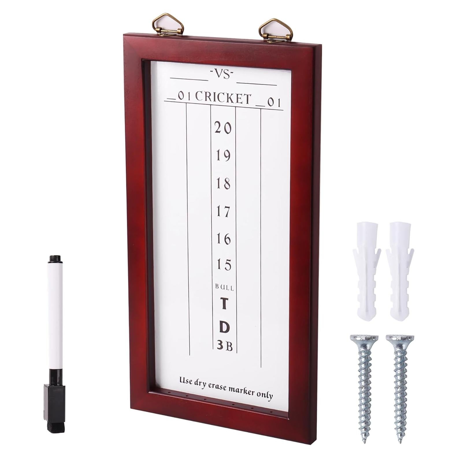 Tablero de Puntuación de Dardos GSE 41x21 cm Madera Borrado Seco