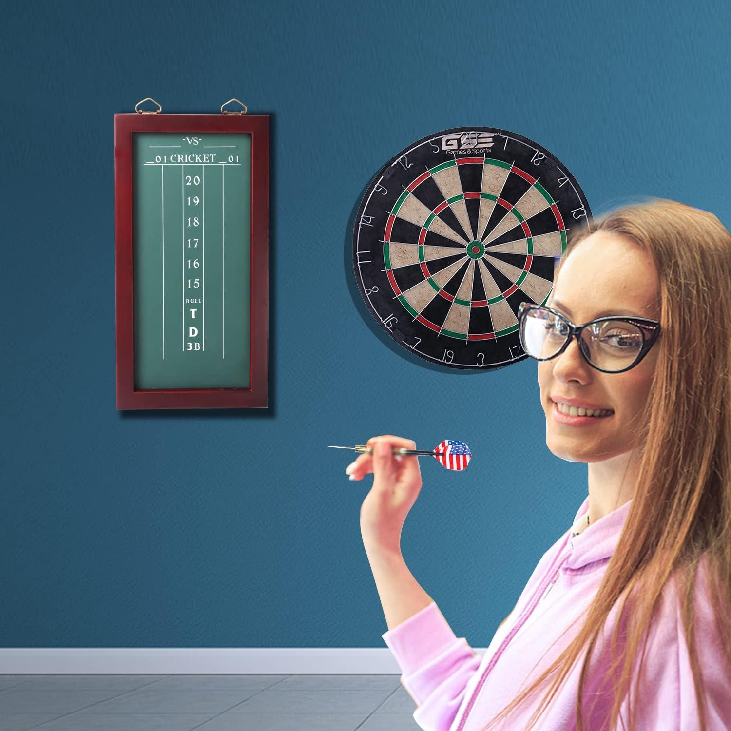 Tablero de Pizarra para Dardos GSE 41x21 cm con Tizas y Paño