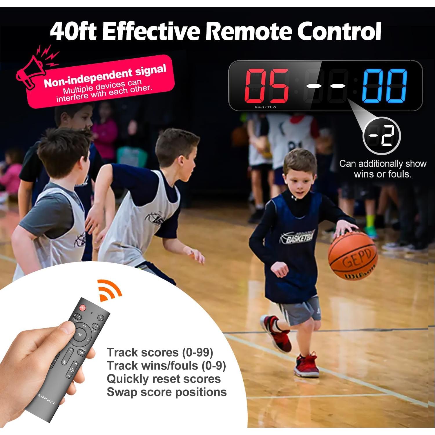 Marcador Digital LED SERPHIX SB-105 38.6x10.2 cm Control Remoto