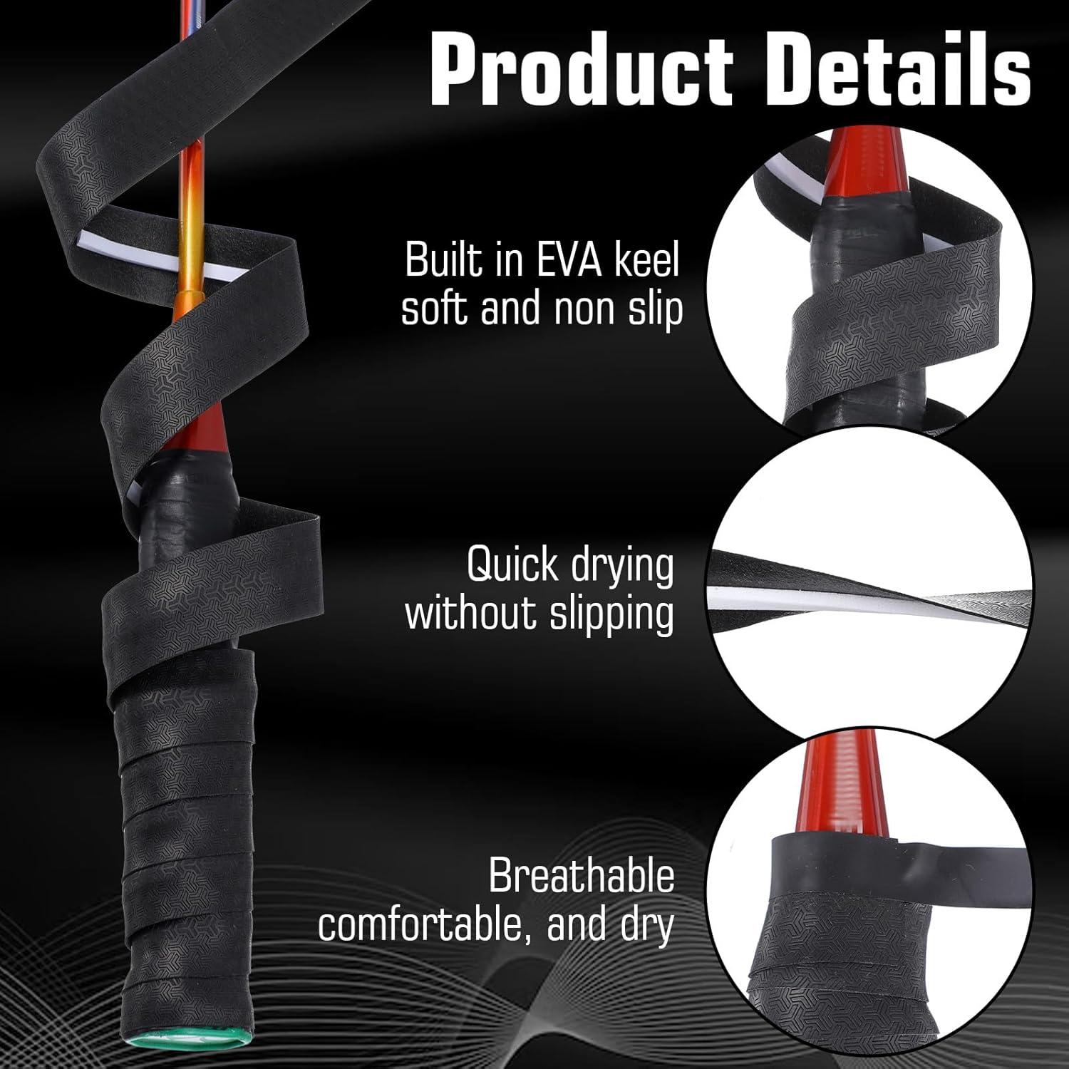 Cinta Antideslizante para Bate MBAIYO 4 Pcs 117.6 cm Negro