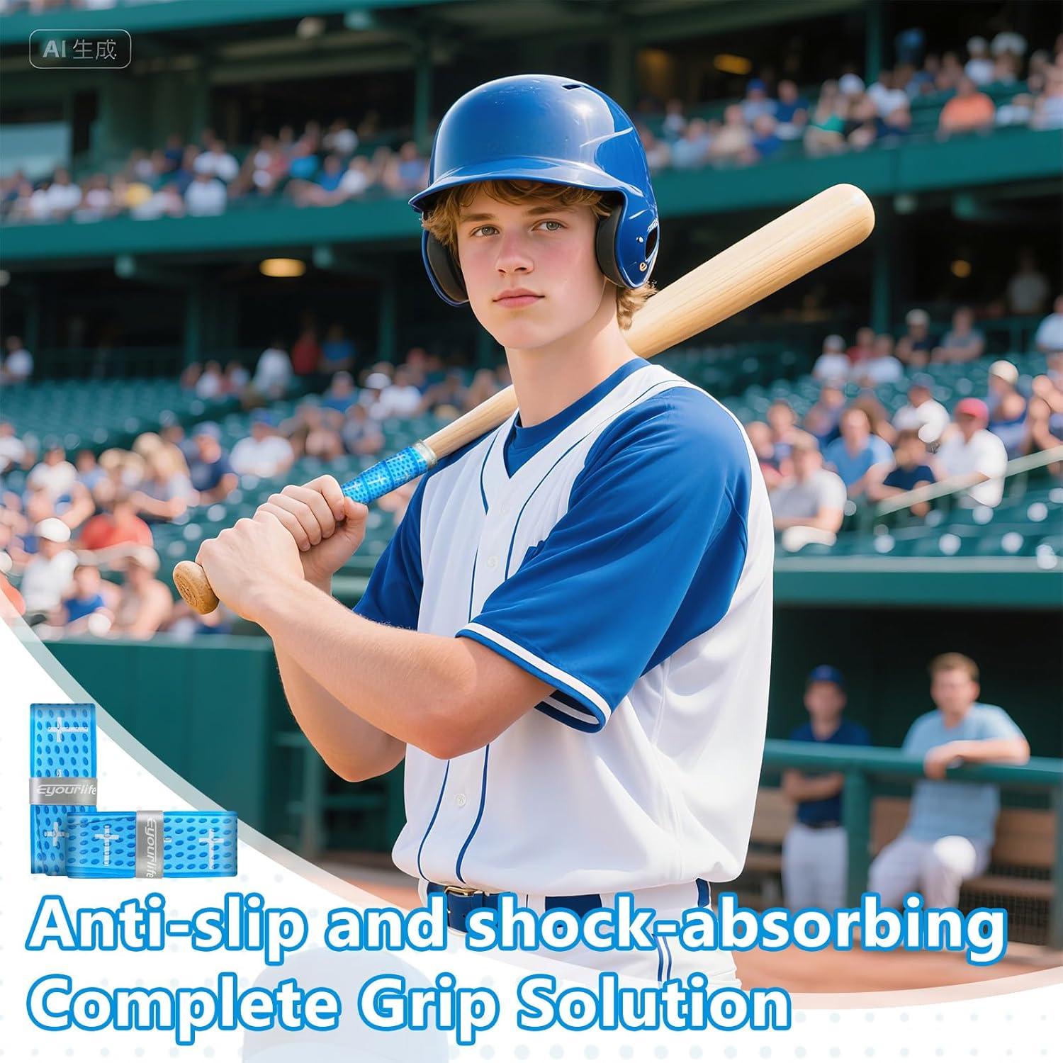 Envolturas de Agarre de Bate de Béisbol Eyourlife 2-Pack Antideslizante