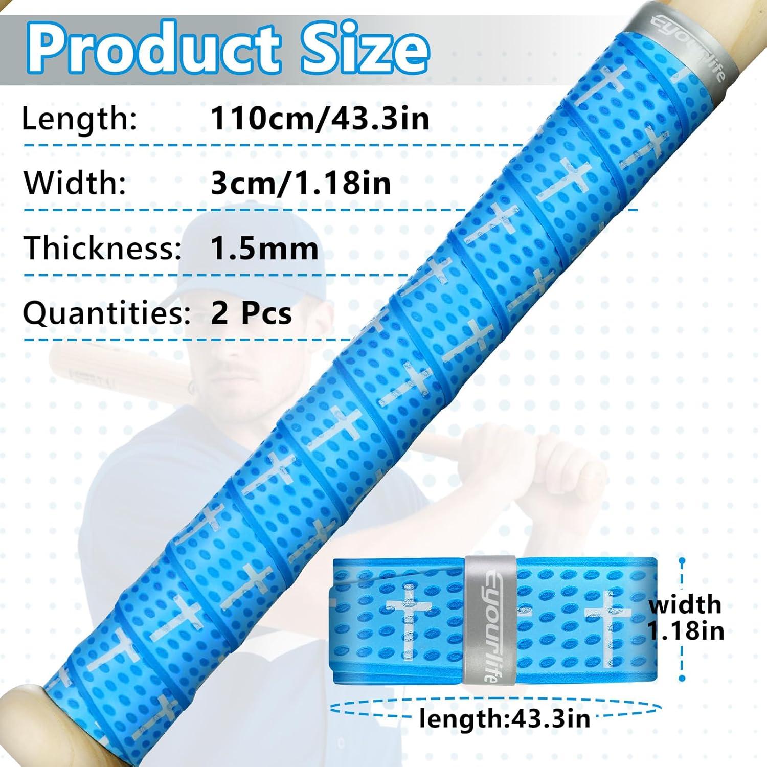 Envolturas de Agarre de Bate de Béisbol Eyourlife 2-Pack Antideslizante