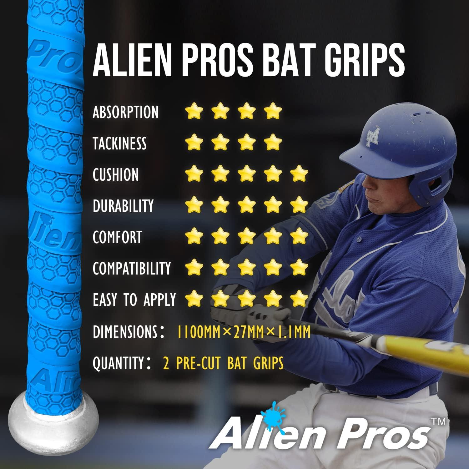 Cinta de agarre para bate de béisbol ALIEN PROS - 2 unidades - 1.1 mm