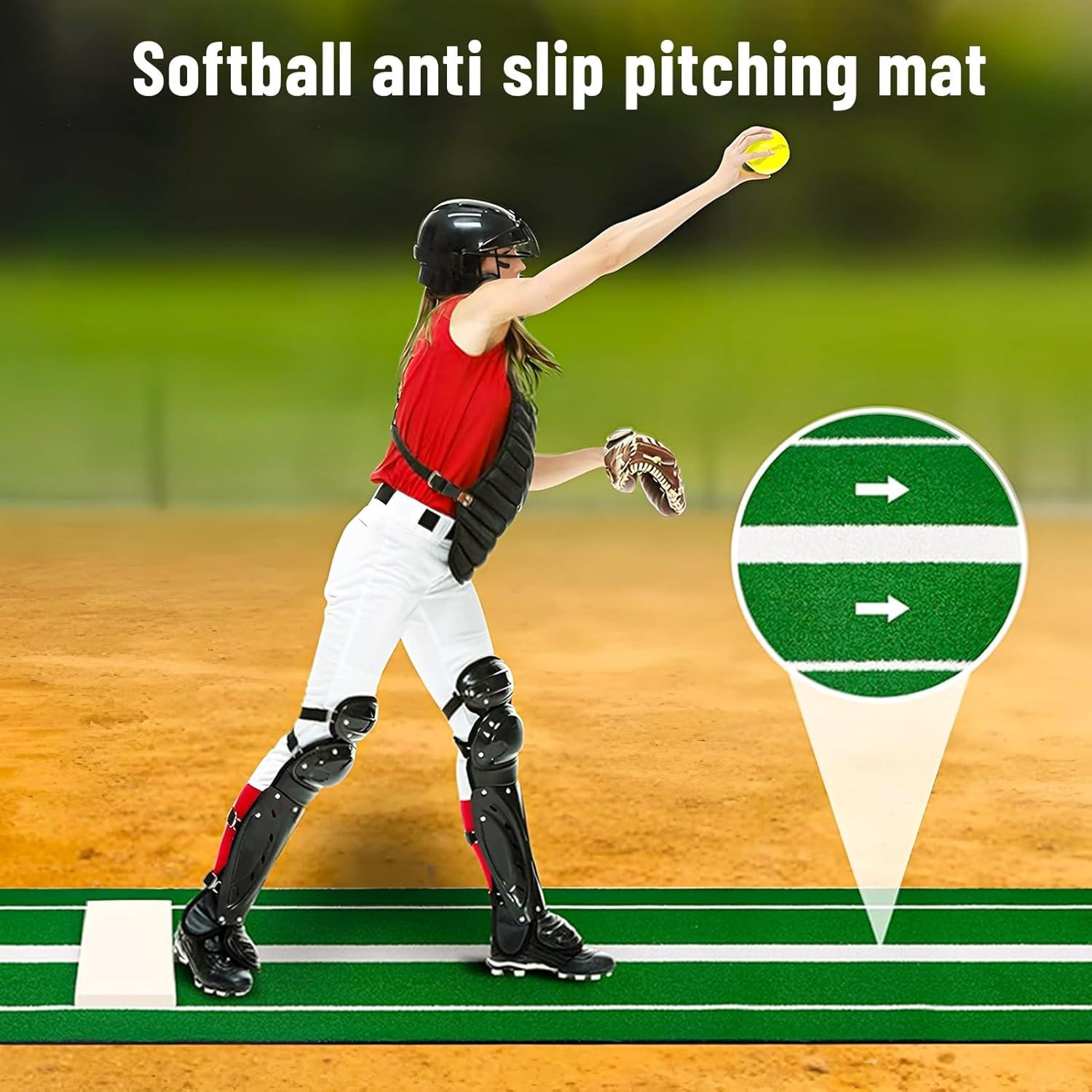 Alfombra de Lanzamiento de Softbol Awjaisca 91.5x305 cm Antideslizante