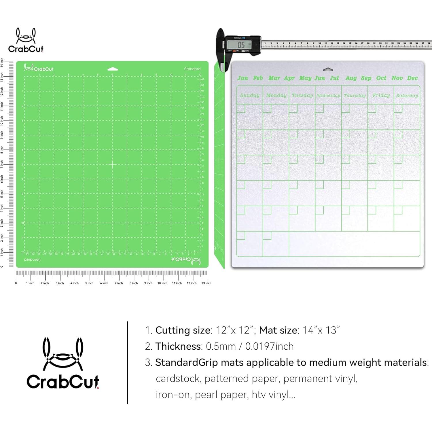 Alfombrillas de Corte 12x12cm Crabcut Verde StandardGrip 3Pack
