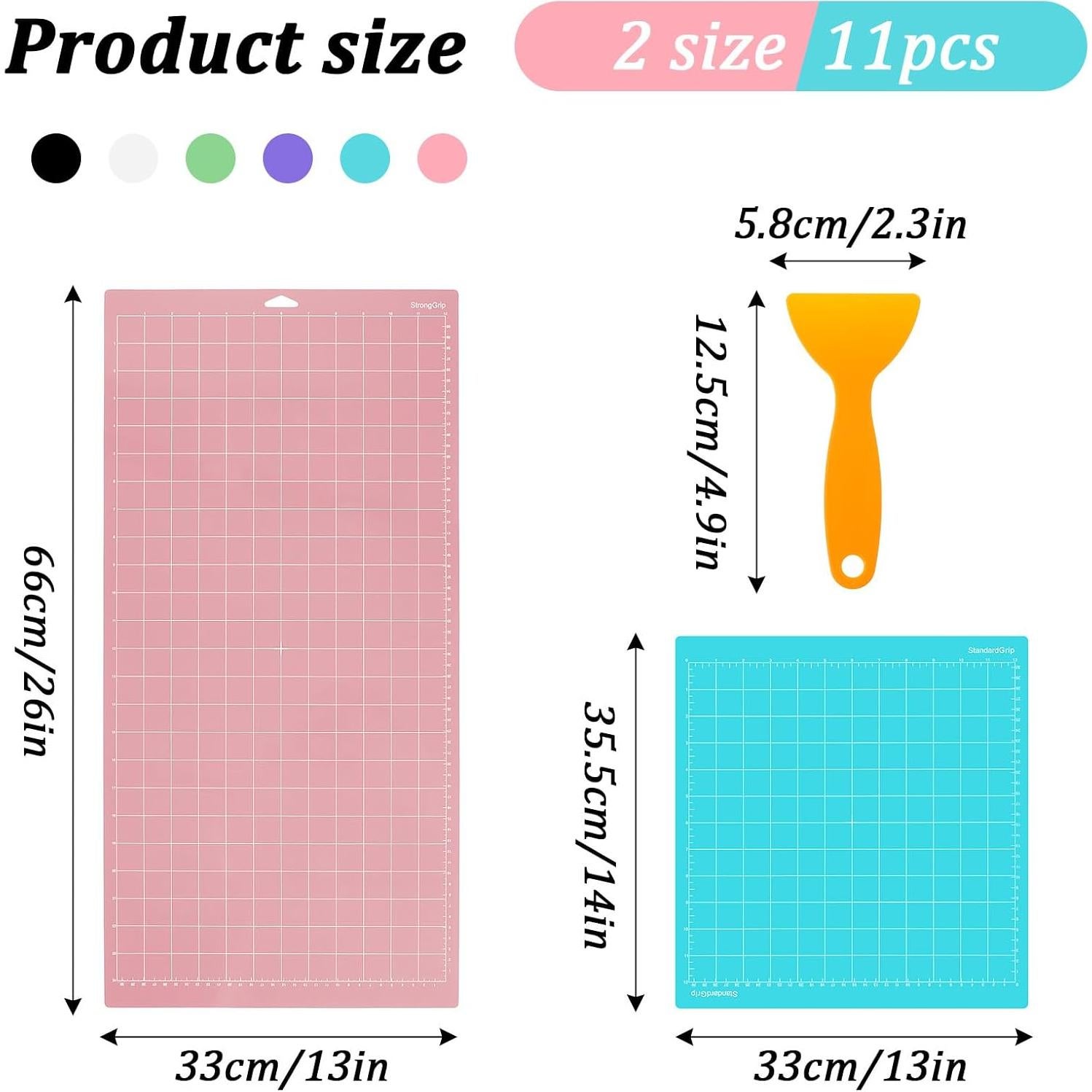 Juego de 11 Alfombrillas de Corte Yuanan Multicolor PVC