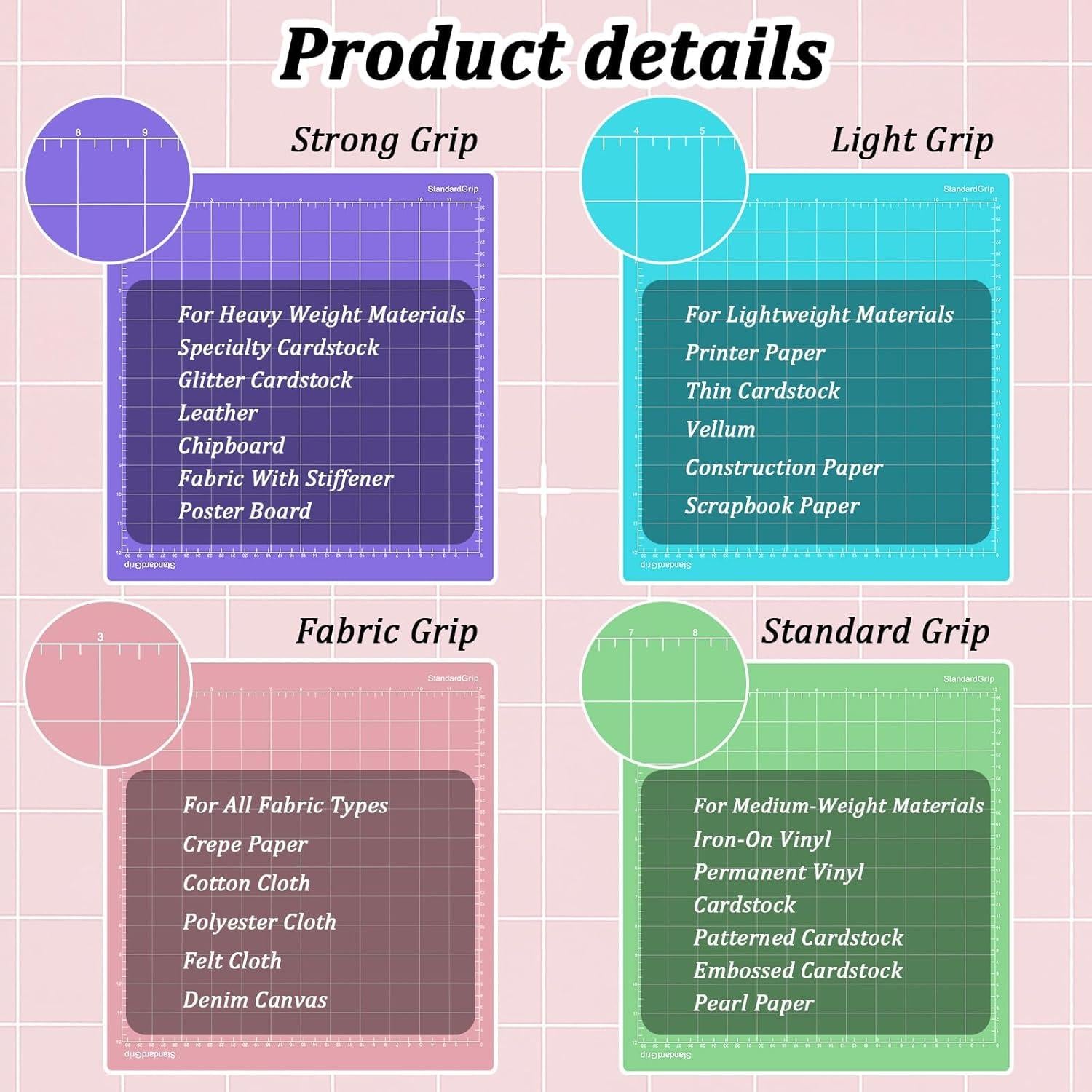 Juego de 11 Alfombrillas de Corte Yuanan Multicolor PVC