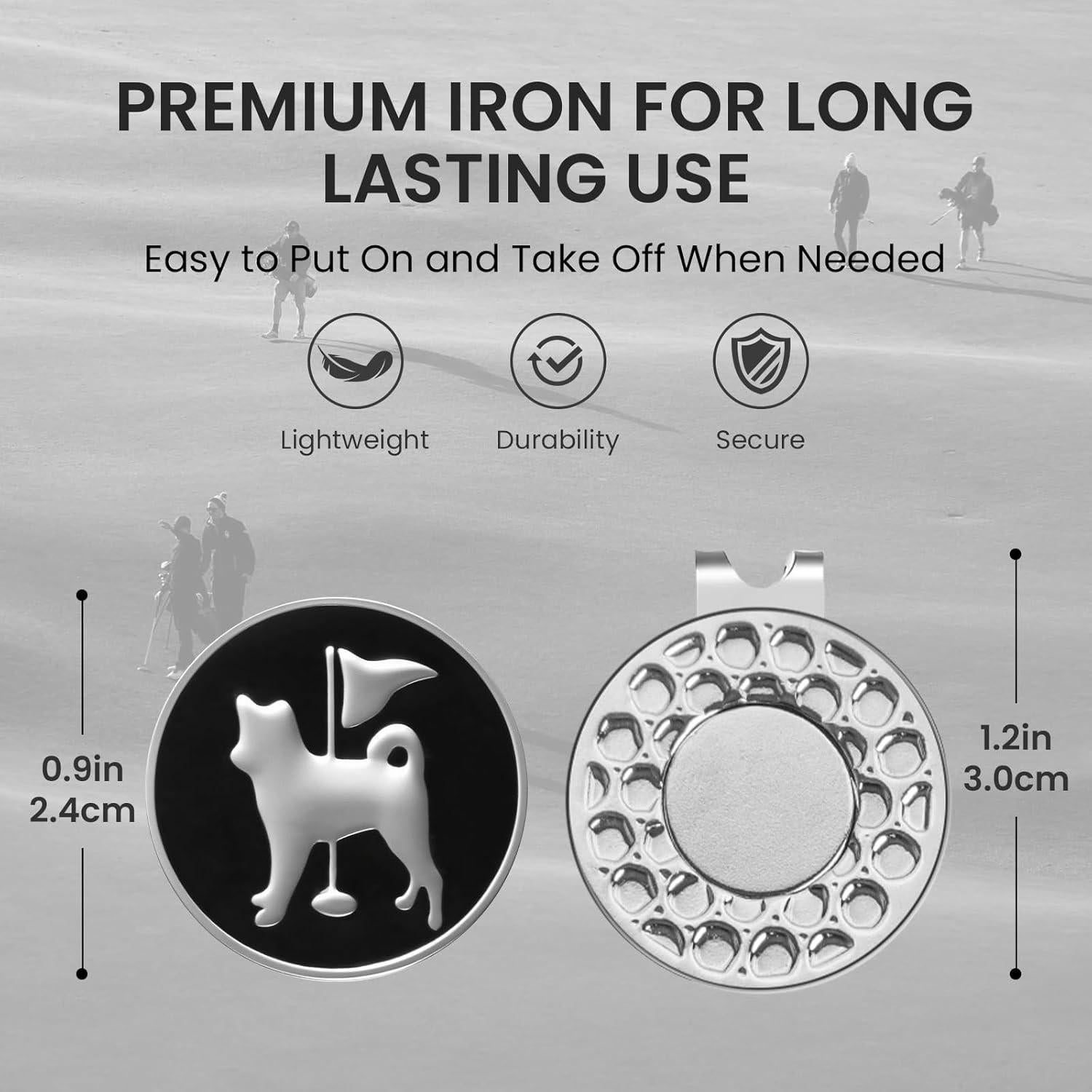 Marcadores de Pelotas de Golf FINGER TEN con Clips para Sombrero - Paquete de 2