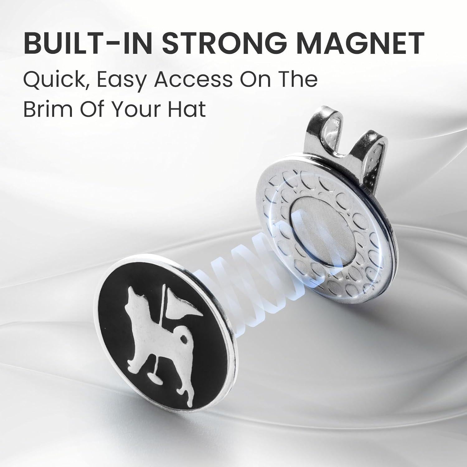 Marcadores de Pelotas de Golf FINGER TEN con Clips para Sombrero - Paquete de 2