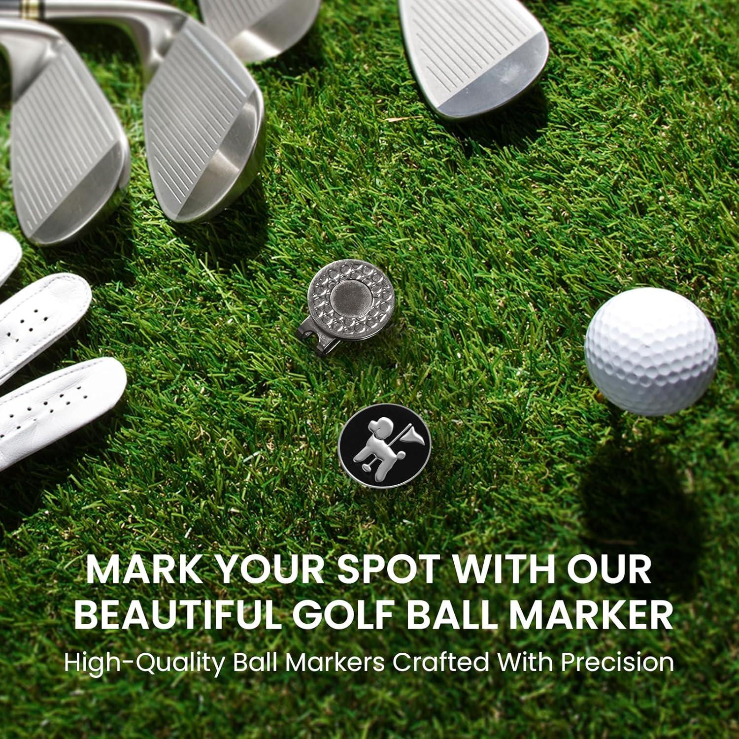 Marcadores de Pelotas de Golf FINGER TEN con Clips para Sombrero - Paquete de 2