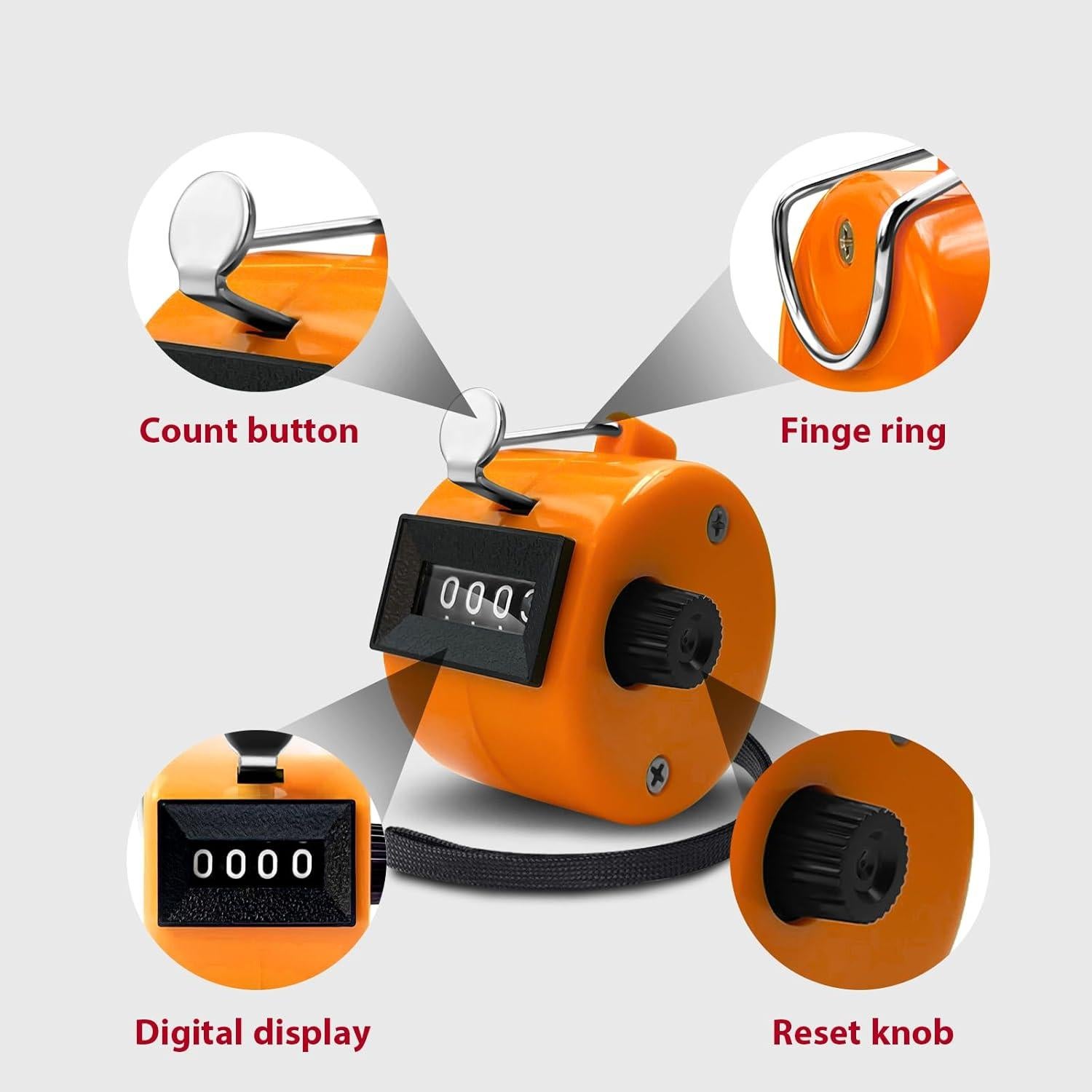 Paquete de 6 Contadores Clicker POXXU 4 Dígitos Sin Baterías