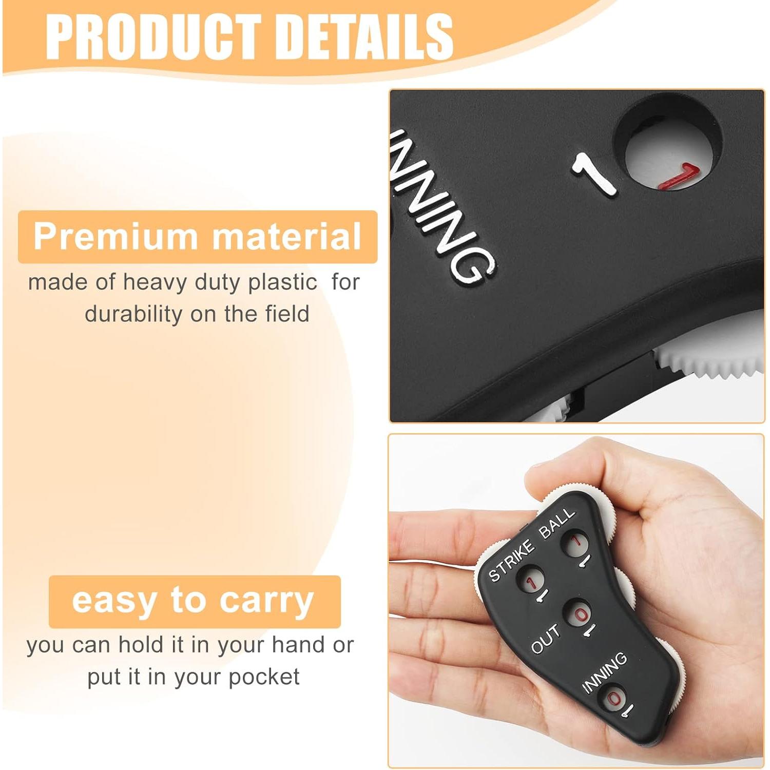 Contador Clicker de Béisbol TOYMIS 2 Piezas Negro 4 Diales