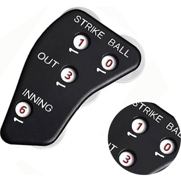Baseball Counter, 4 Wheel Baseball Umpire Clicker,Baseball Pitch Counter Clicker,Umpire Indicator Gear,for Scorekeeper Recording Out & Innings Ball