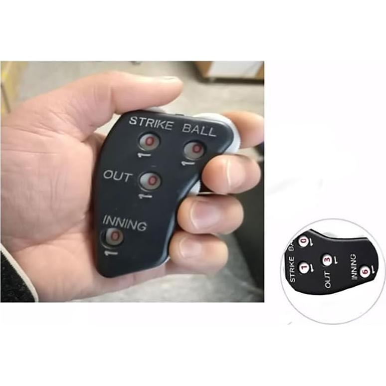 Baseball Counter, 4 Wheel Baseball Umpire Clicker,Baseball Pitch Counter Clicker,Umpire Indicator Gear,for Scorekeeper Recording Out & Innings Ball
