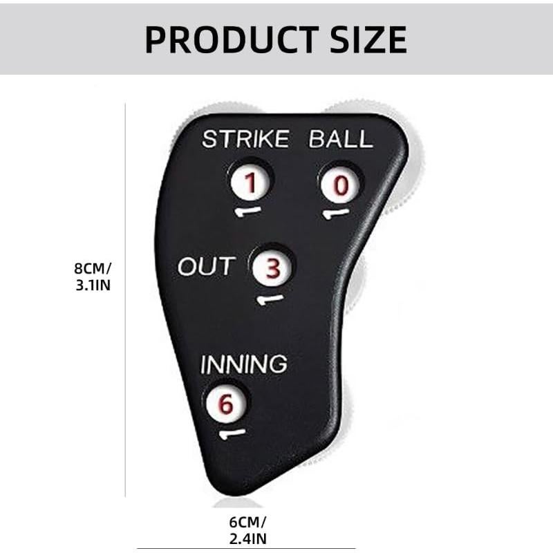 Baseball Counter, 4 Wheel Baseball Umpire Clicker,Baseball Pitch Counter Clicker,Umpire Indicator Gear,for Scorekeeper Recording Out & Innings Ball