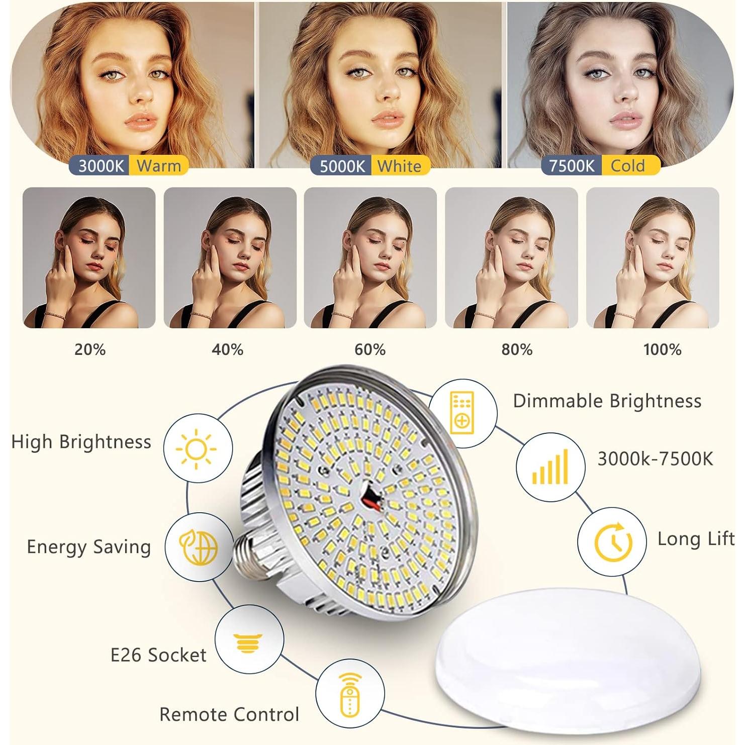 Kit de Iluminación Softbox Torjim 40x40cm con Bombillas LED