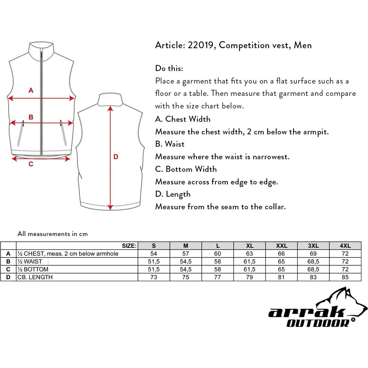 Chaleco de Competición para Entrenadores Arrak Outdoor - Resistente y Transpirable