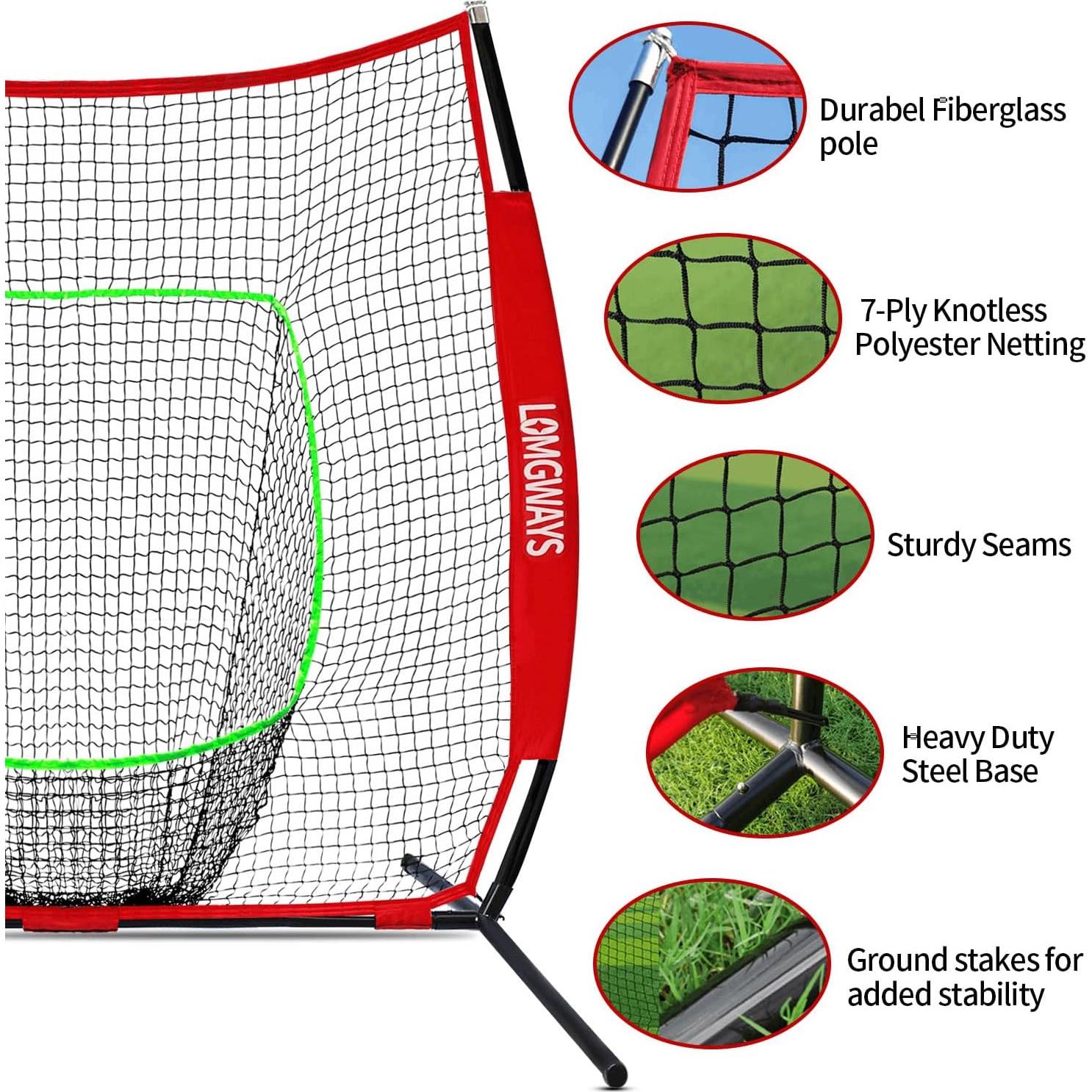 Red de Béisbol y Softbol LOMGWAYS TR950160 2.13x2.13m Portátil