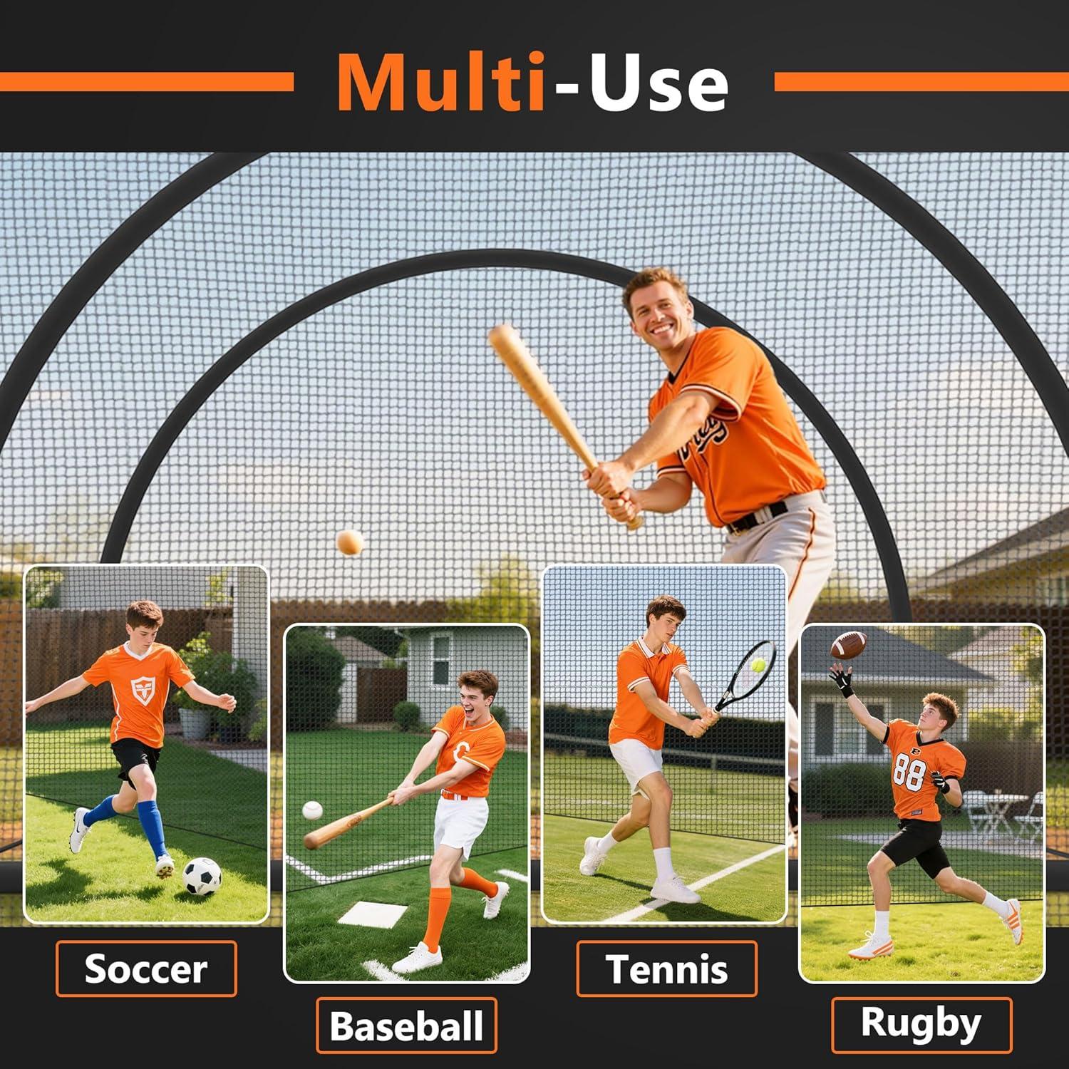 Cage de Bateo ORIENGEAR 13x13x9ft para Béisbol y Softbol