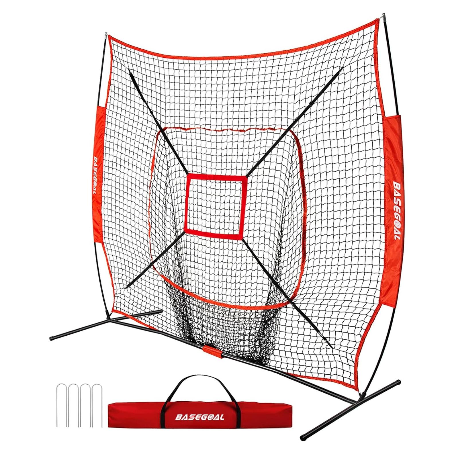 Red de Práctica de Béisbol y Softbol BaseGoal 7x7m con Zona de Strike