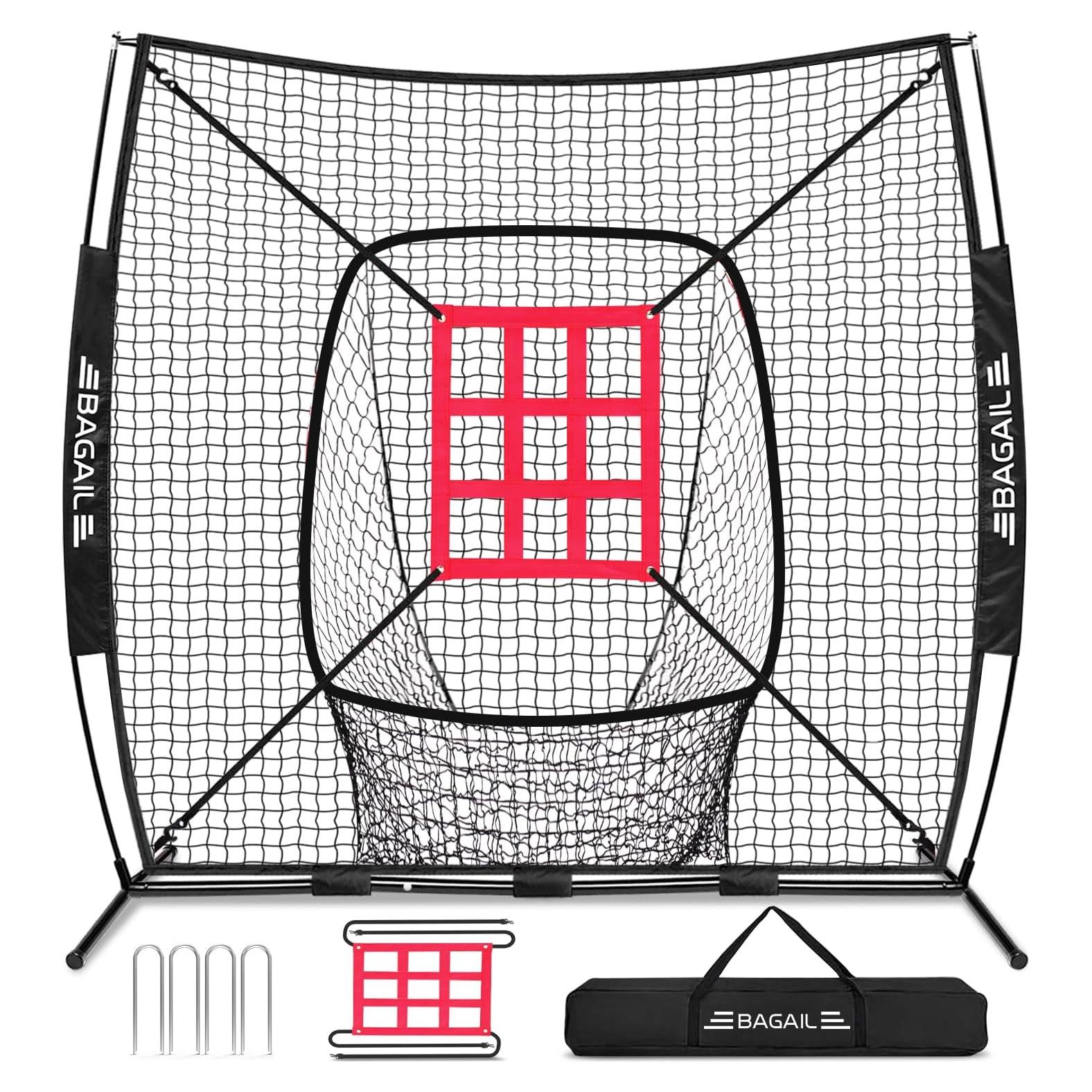 Red de Práctica de Béisbol y Softbol BAGAIL 2.13x2.13m con Marco