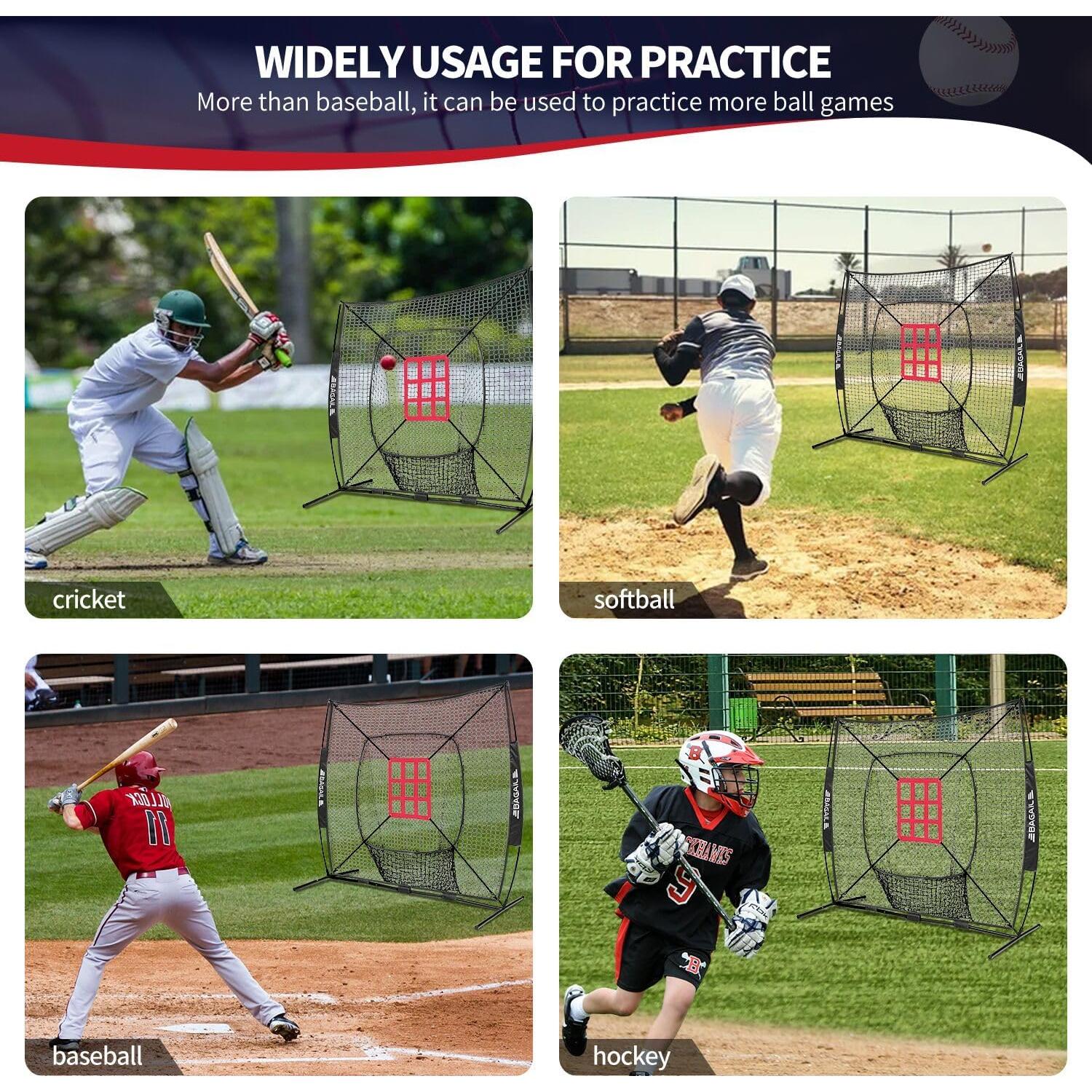Red de Práctica de Béisbol y Softbol BAGAIL 2.13x2.13m con Marco