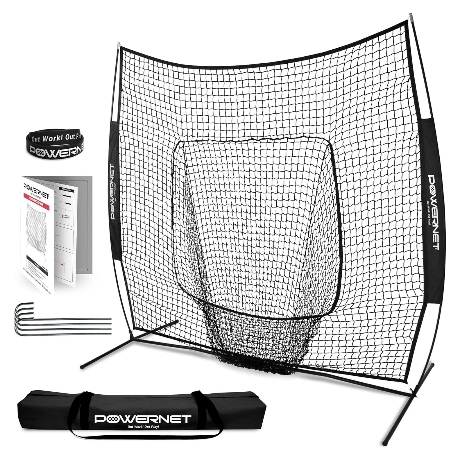 Red de Práctica de Béisbol PowerNet 7x7 con Accesorios
