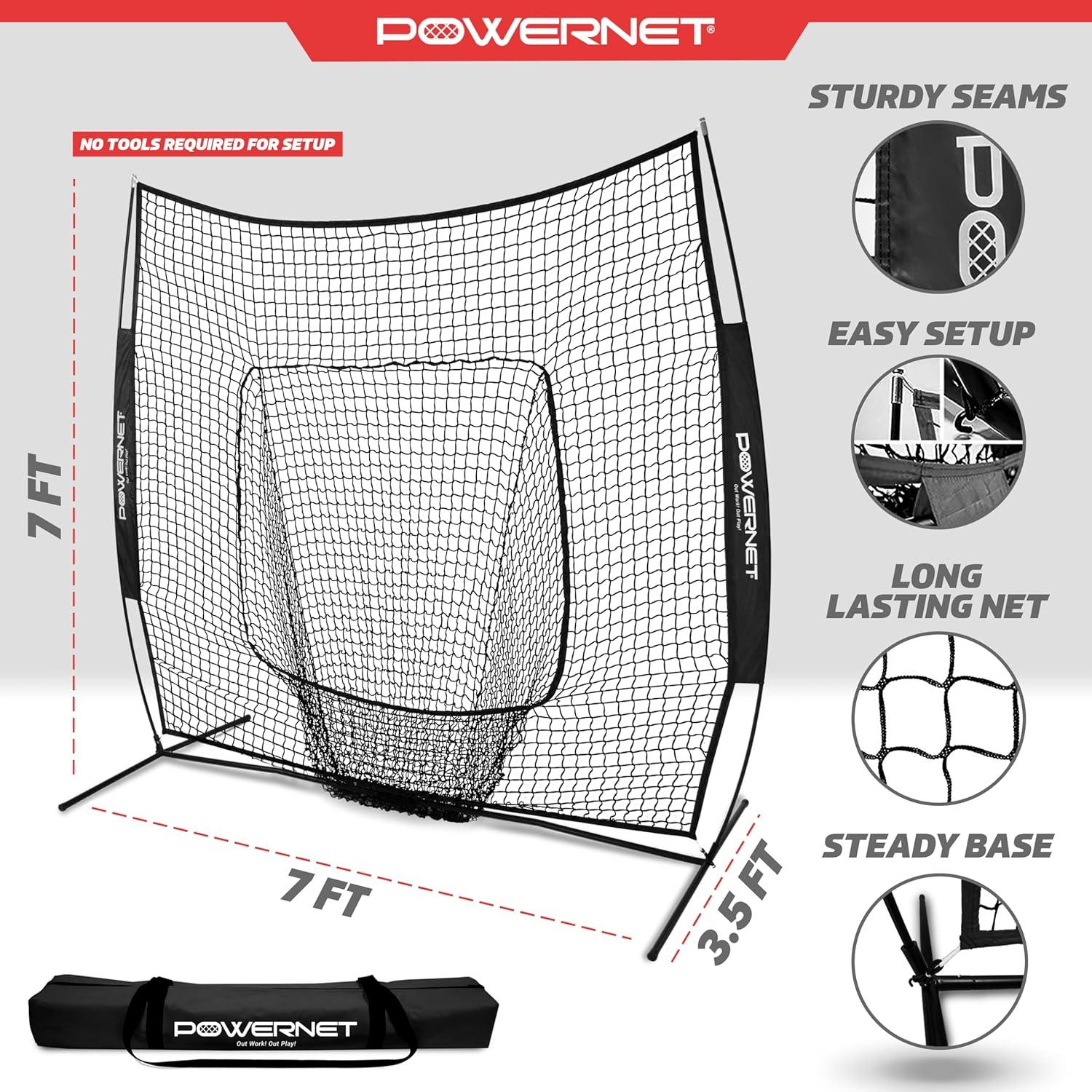 Red de Práctica de Béisbol PowerNet 7x7 con Accesorios