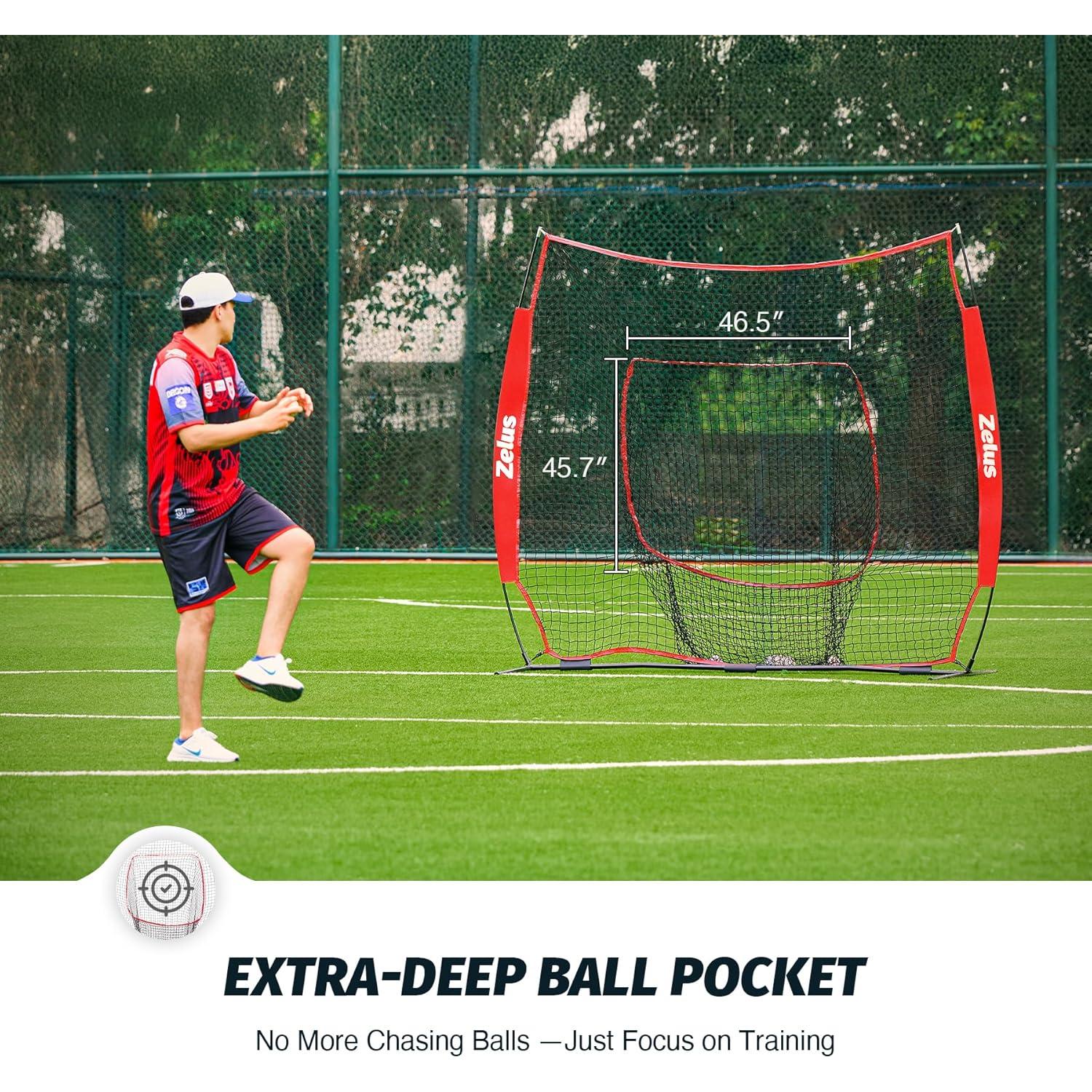 Red de Béisbol ZELUS 2.13x2.13m con Bolsa de Transporte