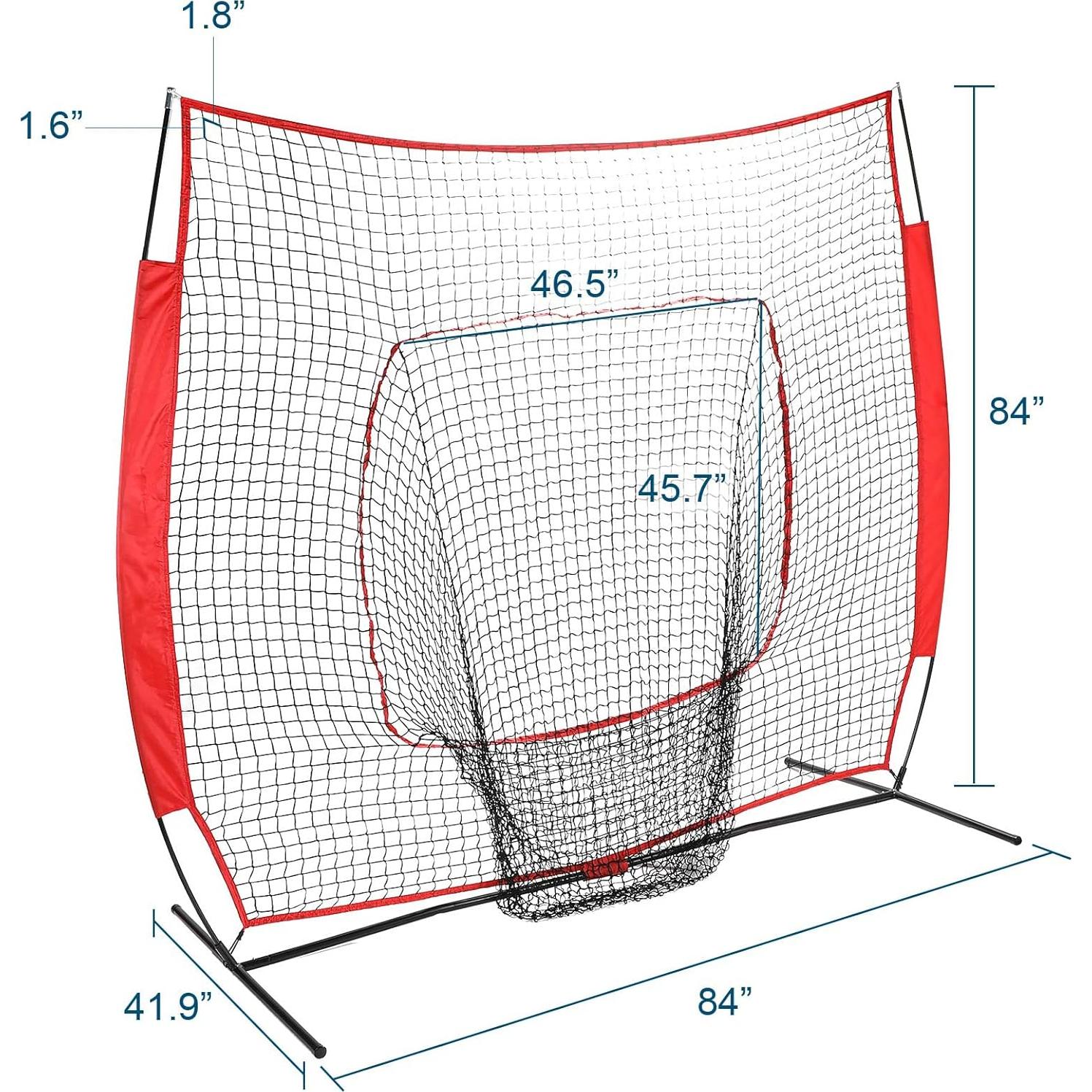 Red de Béisbol ZELUS 2.13x2.13m con Bolsa de Transporte
