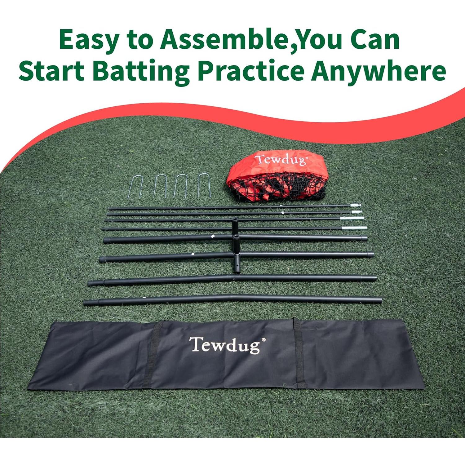 Red de Entrenamiento de Béisbol Tewdug 2.13x2.13m Portátil