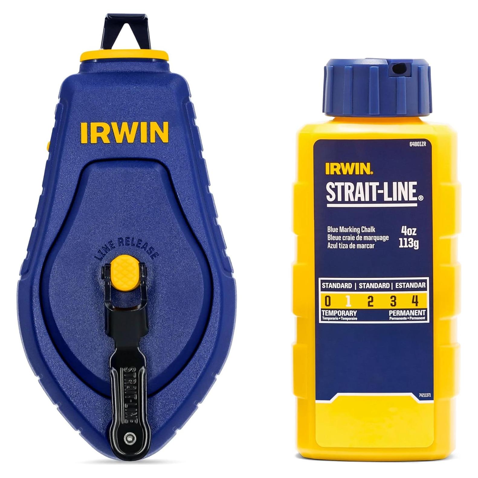 Reel de Tiza Compacto Irwin Strait-Line 9.14m Azul