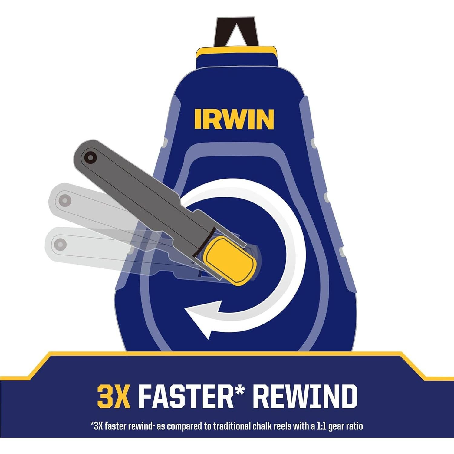 Reel de Tiza Compacto Irwin Strait-Line 9.14m Azul