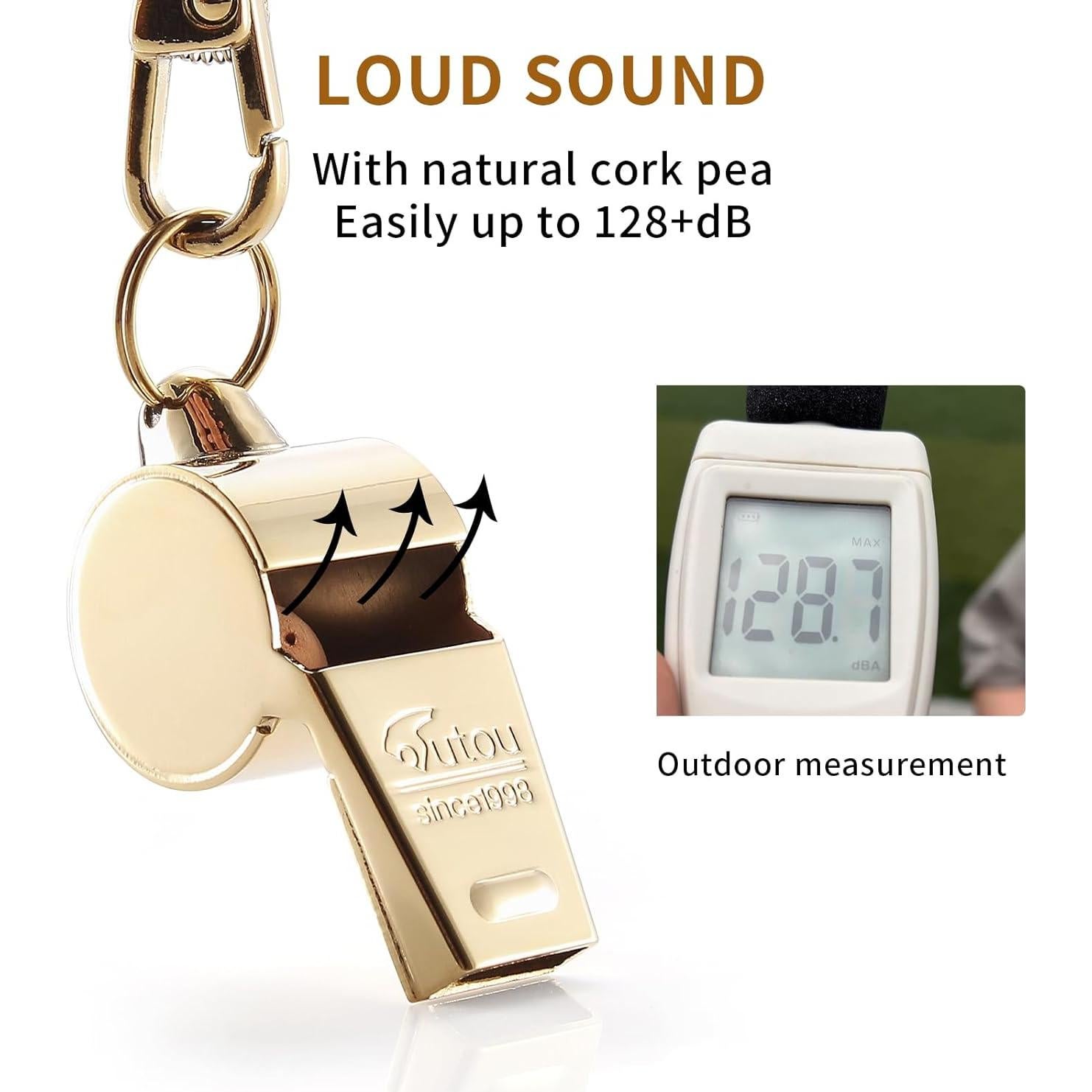 Silbato de Entrenador HUTOU L4820CTJ de Latón con Cordón