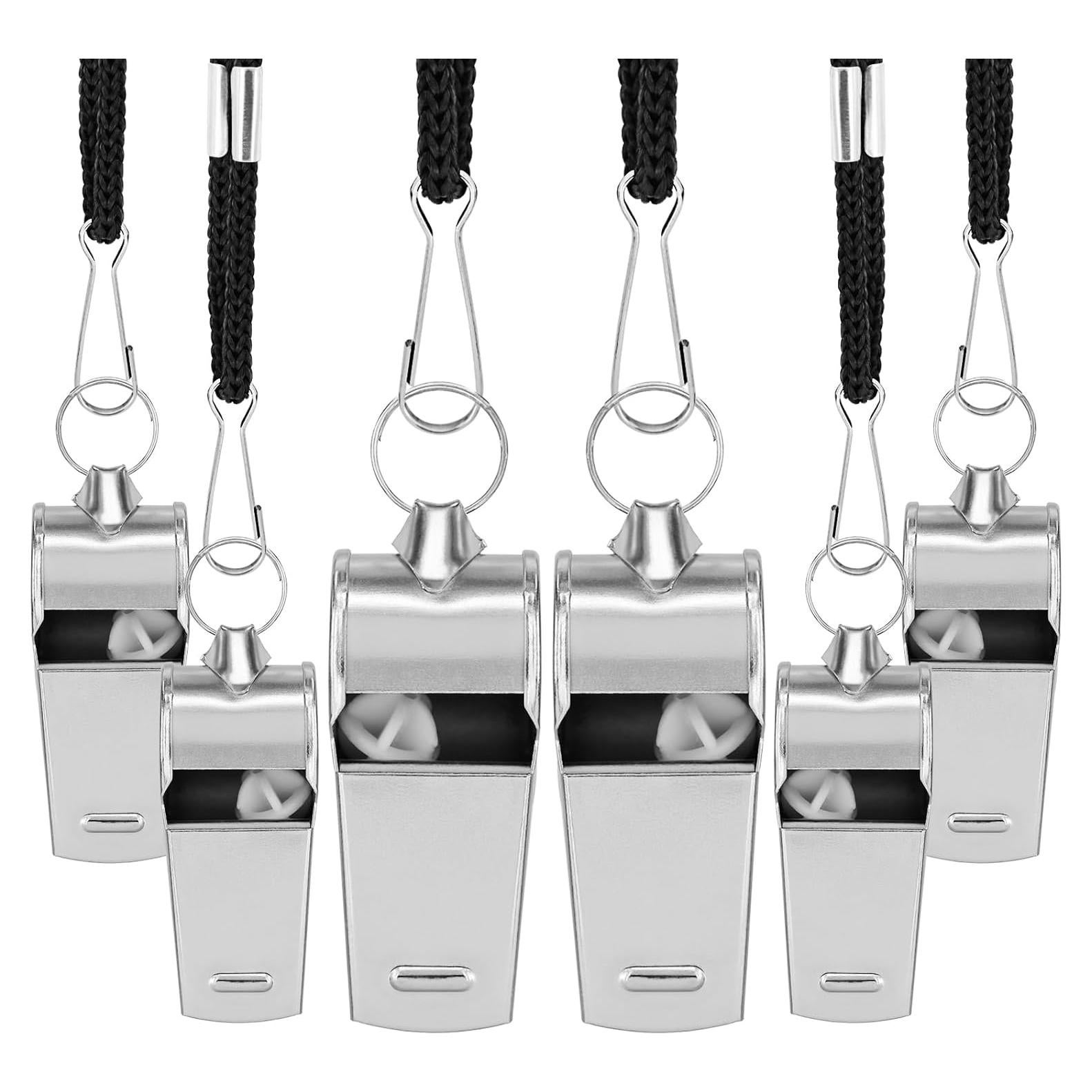 Silbato de Metal BENACES con Cordón - Paquete de 6 Unidades