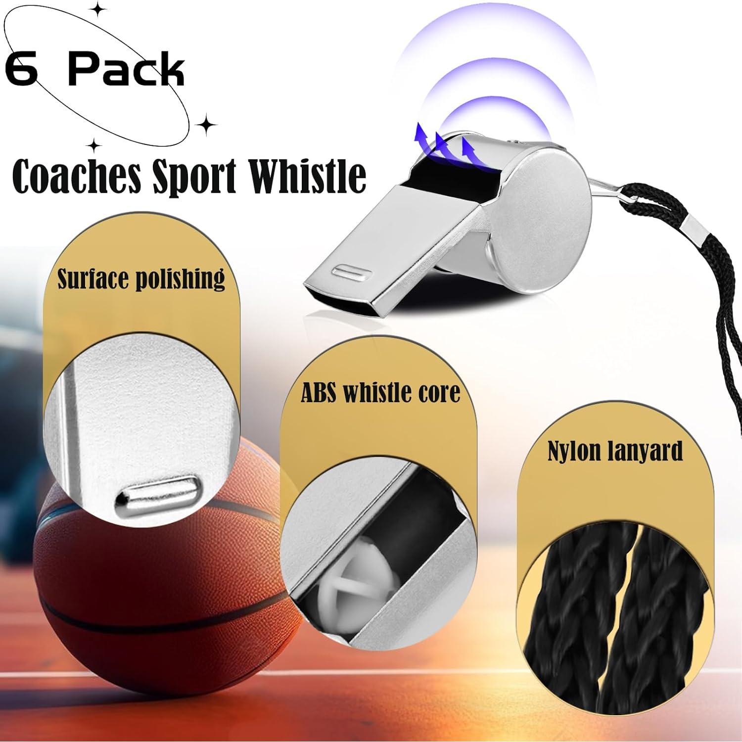 Silbato de Metal BENACES con Cordón - Paquete de 6 Unidades