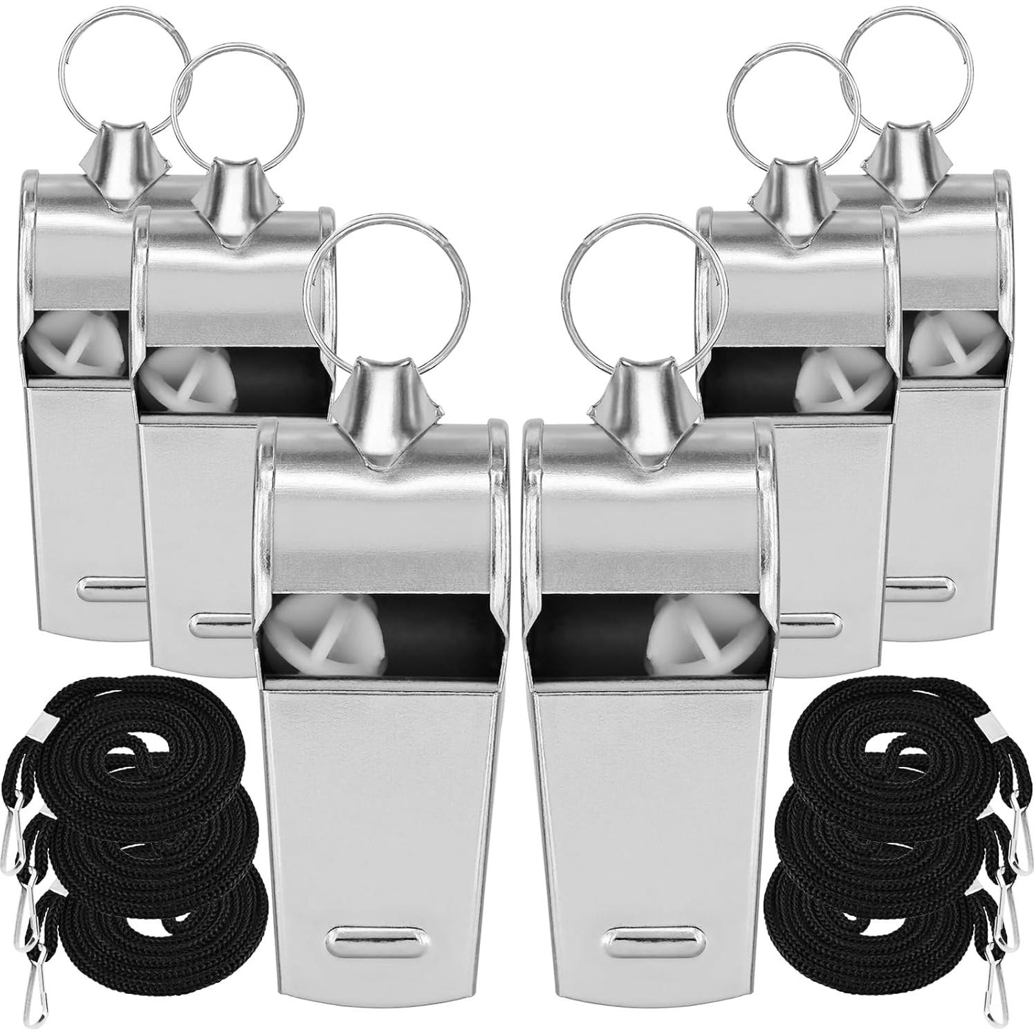 Silbato de Metal BENACES con Cordón - Paquete de 6 Unidades