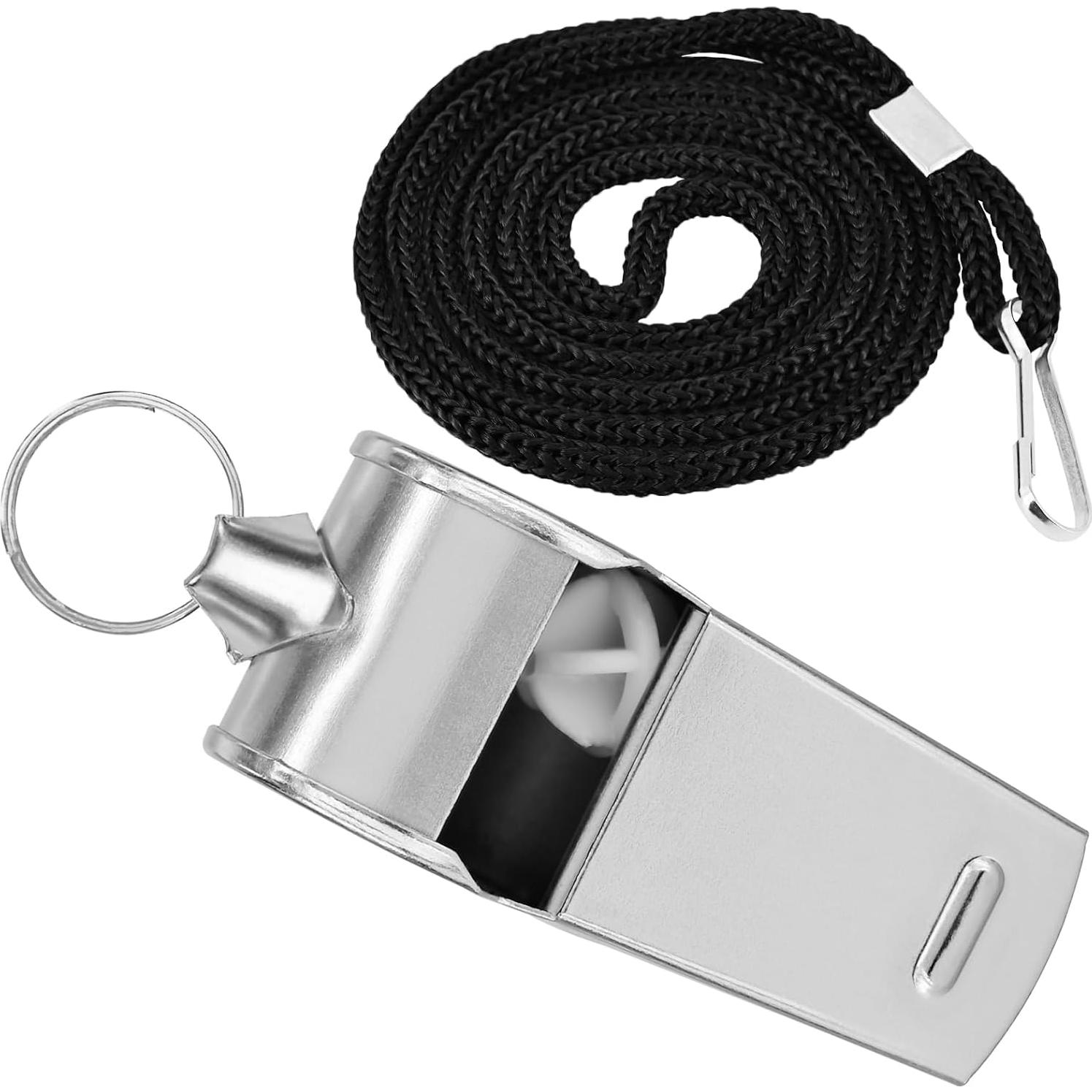 Silbato de Metal BENACES con Cordón - Paquete de 6 Unidades