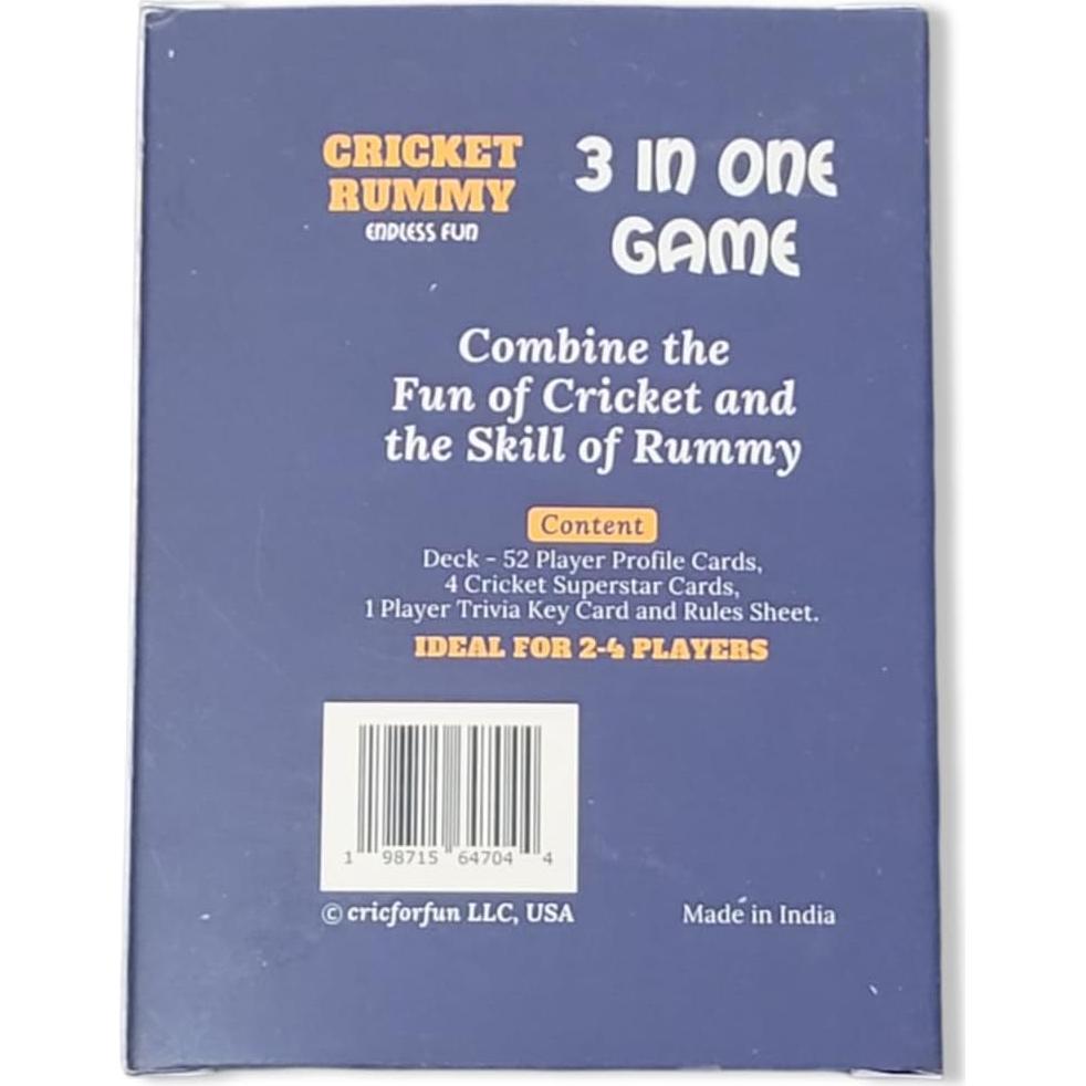 Cricket Rummy Juego de Cartas - 2 a 4 Jugadores - Rápido y Divertido