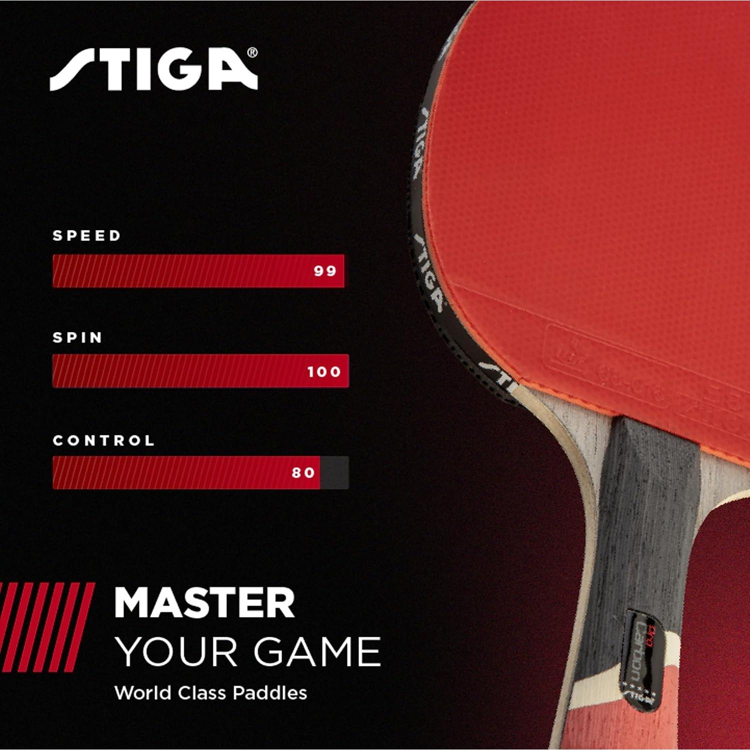 Raqueta de Tenis de Mesa STIGA Pro Carbon - Competencia - Rojo