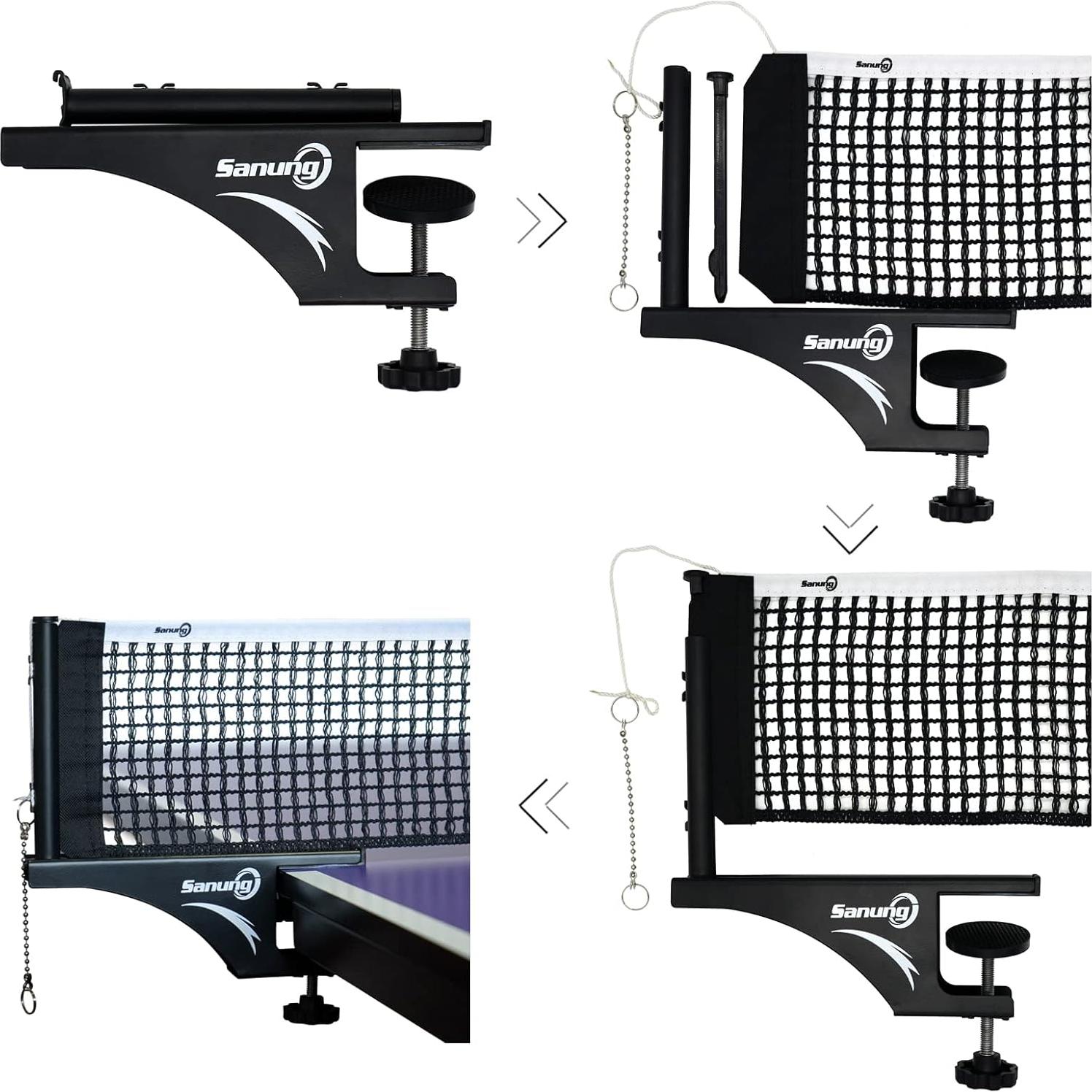 Conjunto de Red y Poste de Tenis de Mesa Sanung S405 Profesional